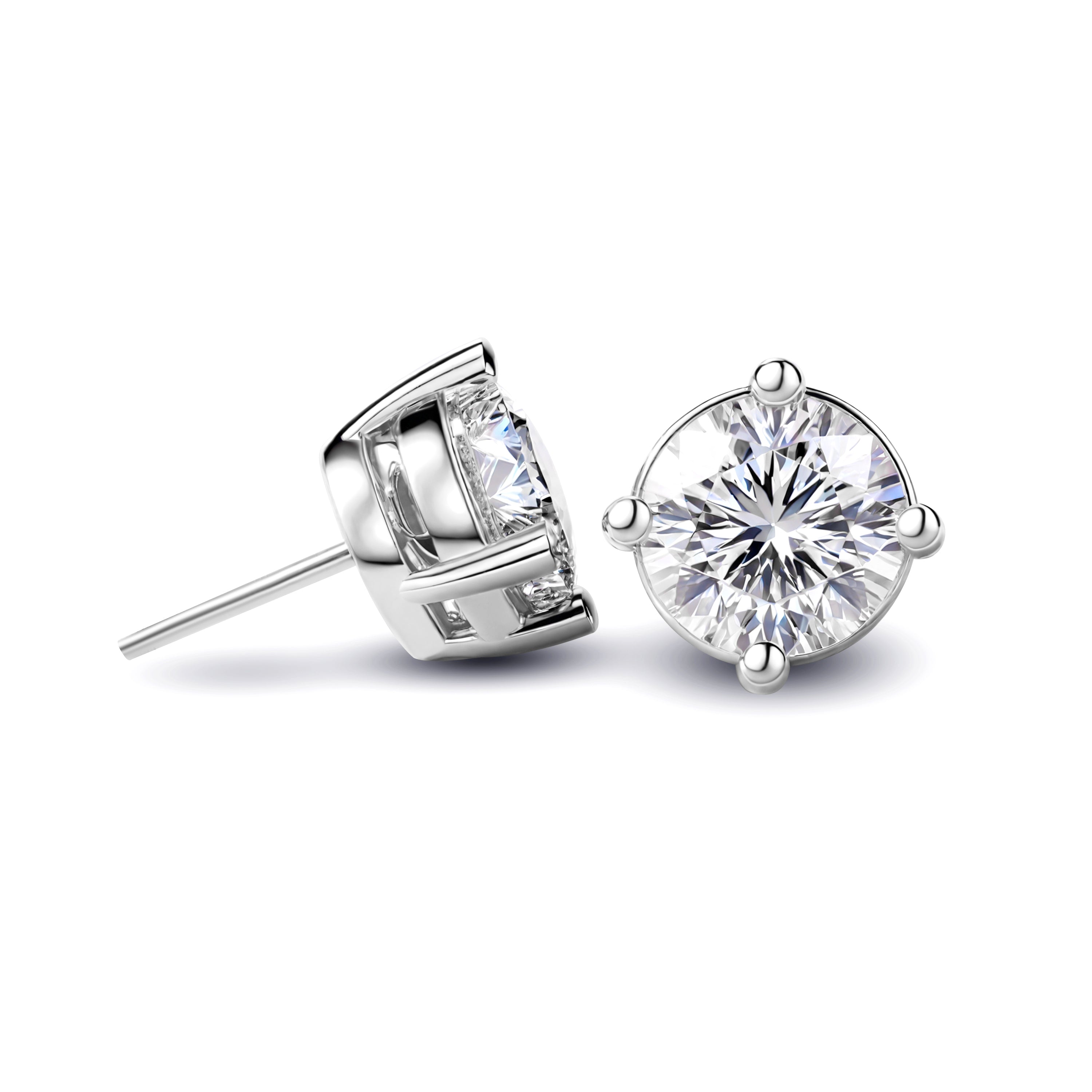 To My Beautiful Wife | Round Cut Moissanite Earrings | Gift For Her