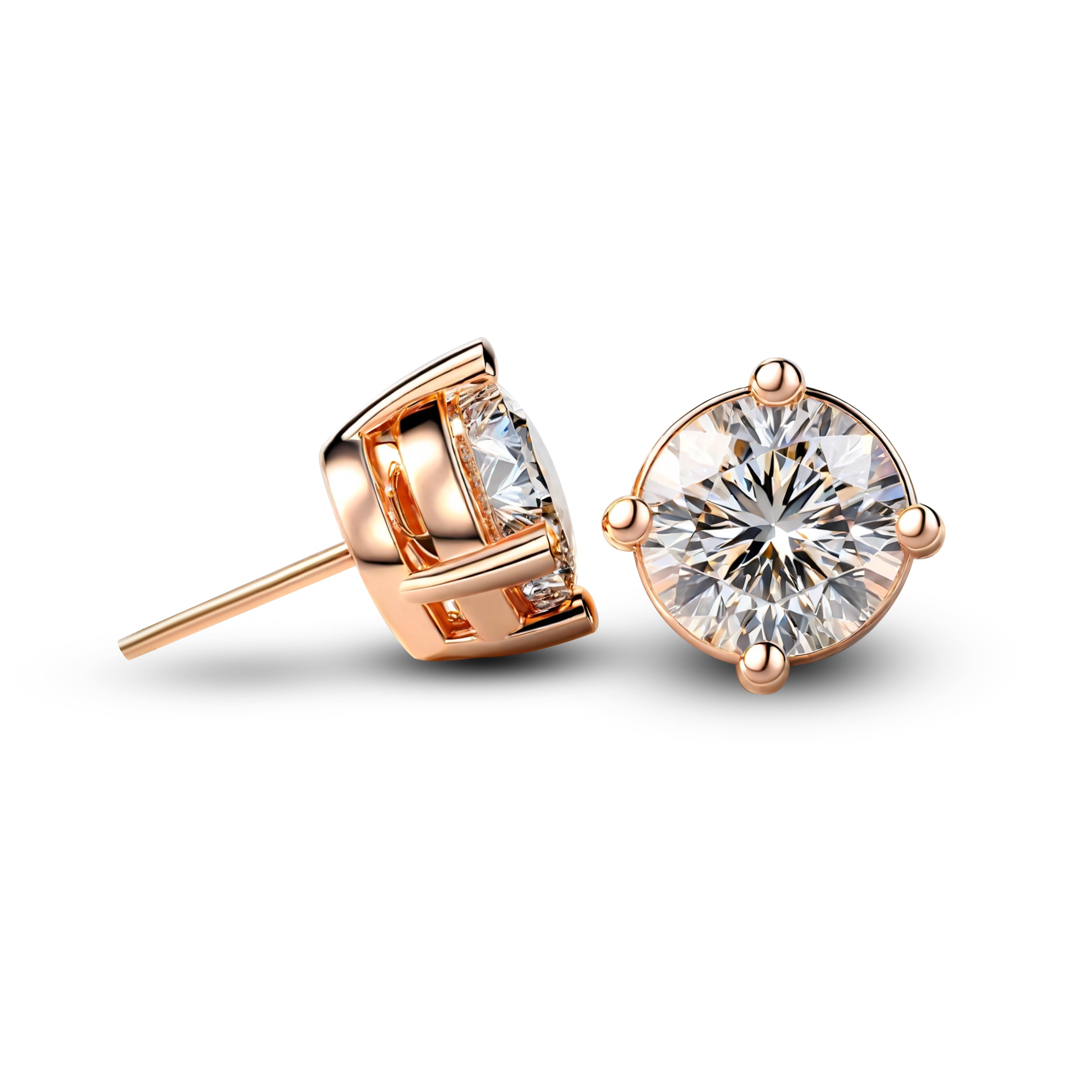 À ma magnifique épouse | Boucles d'oreilles Moissanite taille ronde | Cadeau pour elle