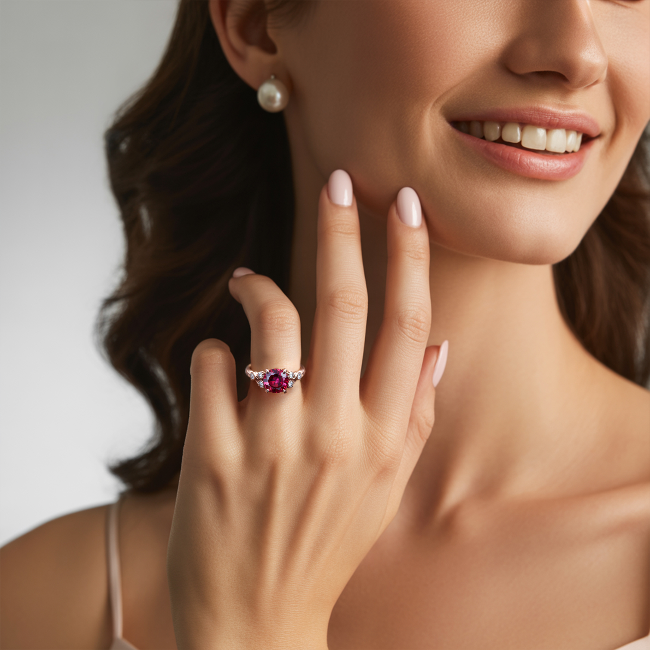 The Katalina 1.5CT Round Cut Red Moissanite Ring