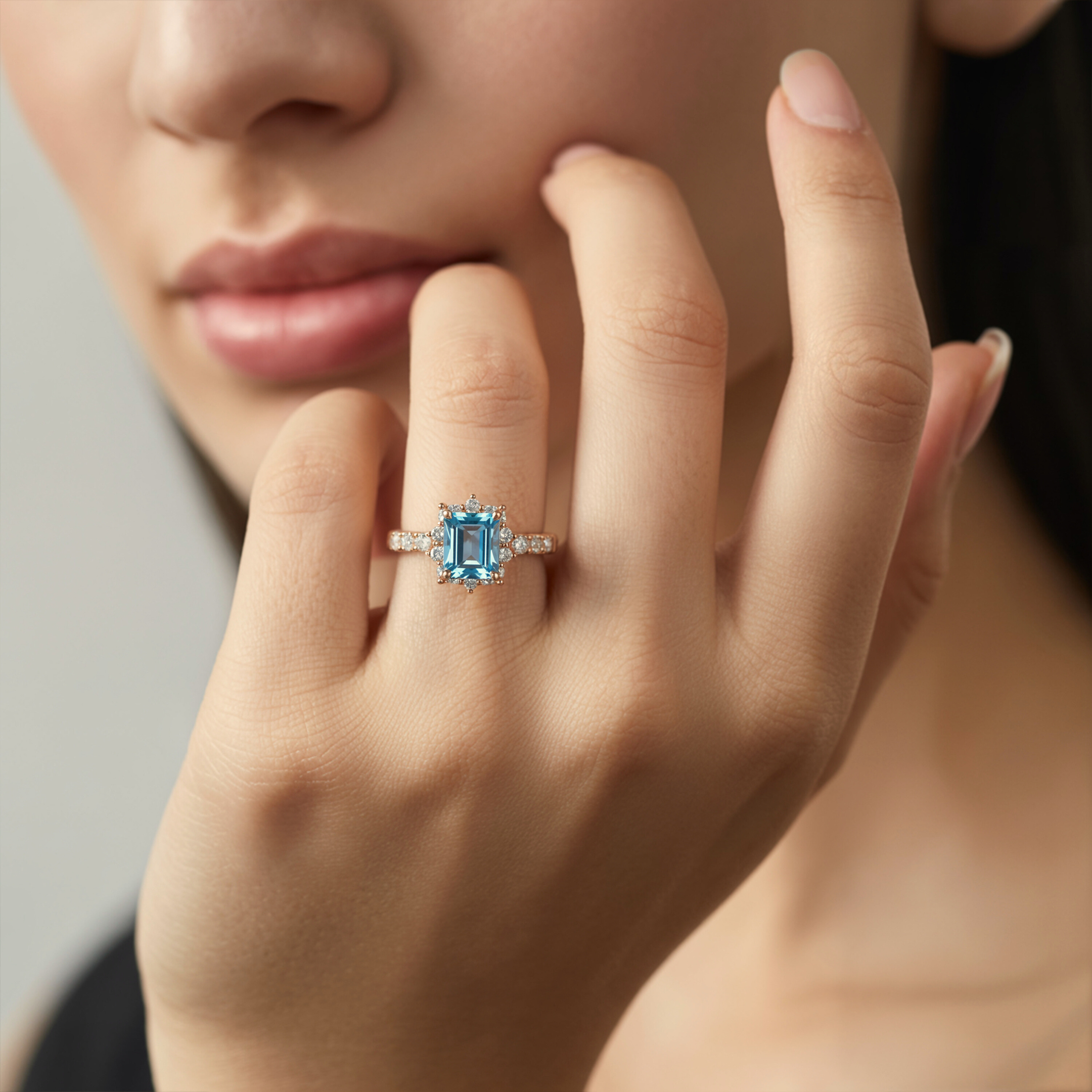 The Caterina Emerald Cut Moissanite Ring