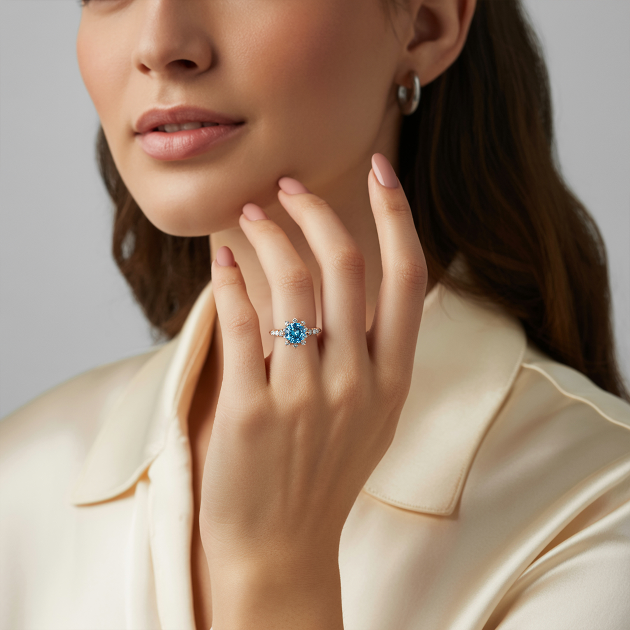 The Caterina Round Cut Moissanite Ring