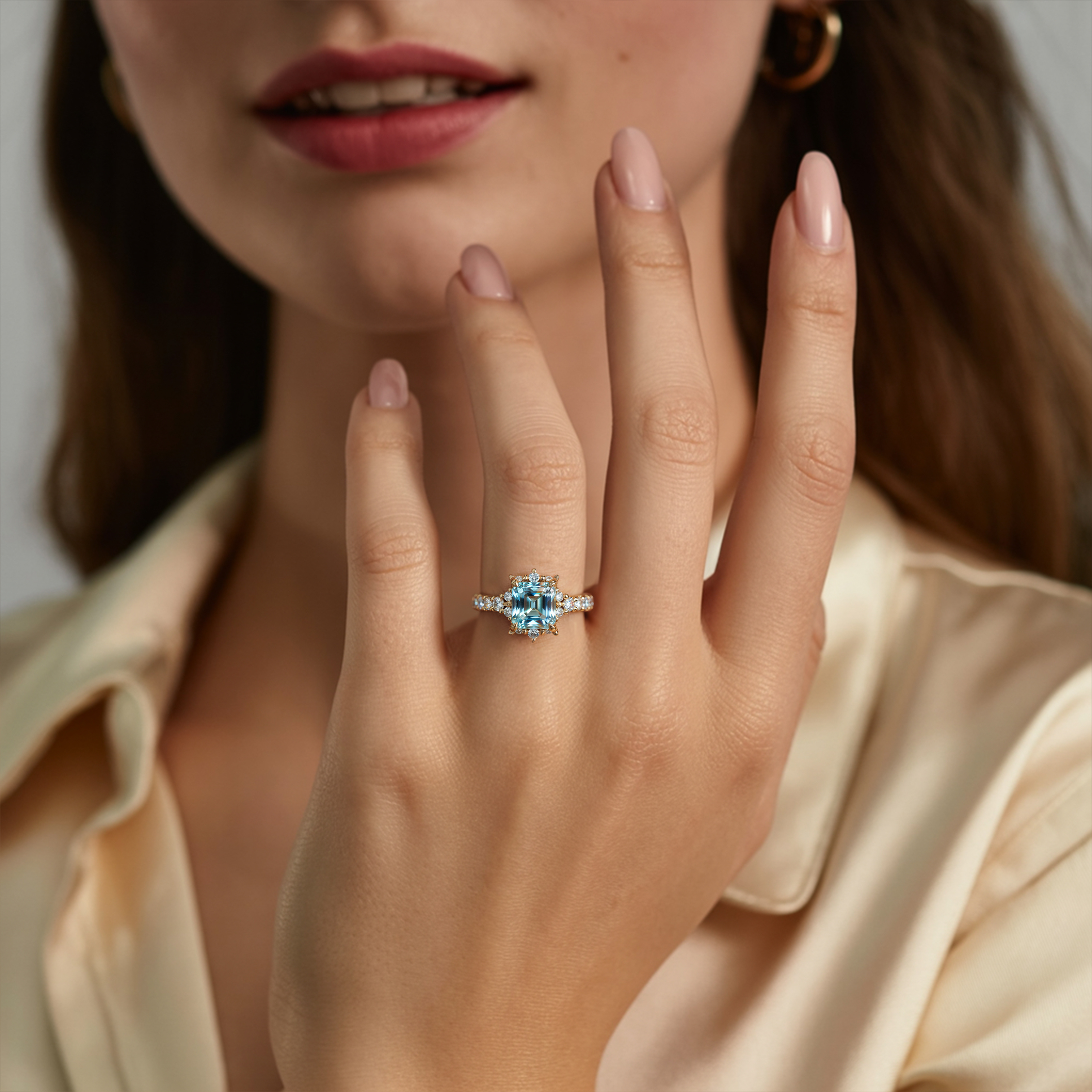 The Caterina Asscher Cut Moissanite Ring