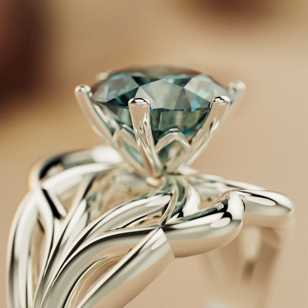 Azure Dream: Bague Aigue-Marine Taille Ronde - Argent Sterling S925