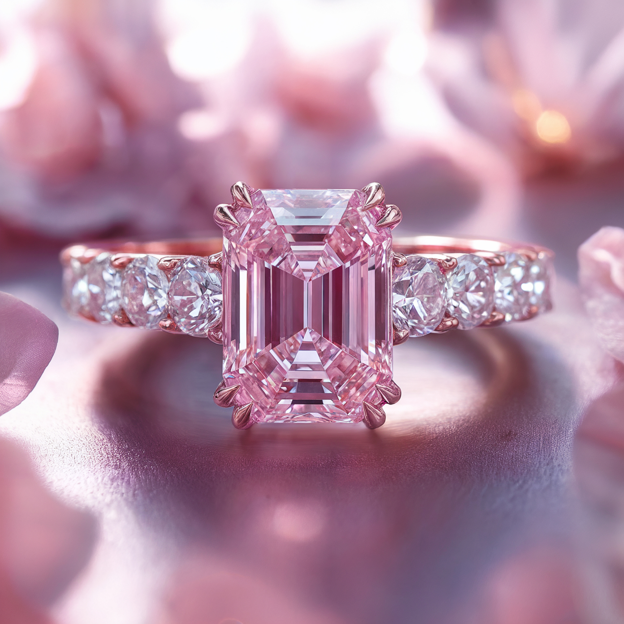 La Bague Camilla, Moissanite Rose 1CT
