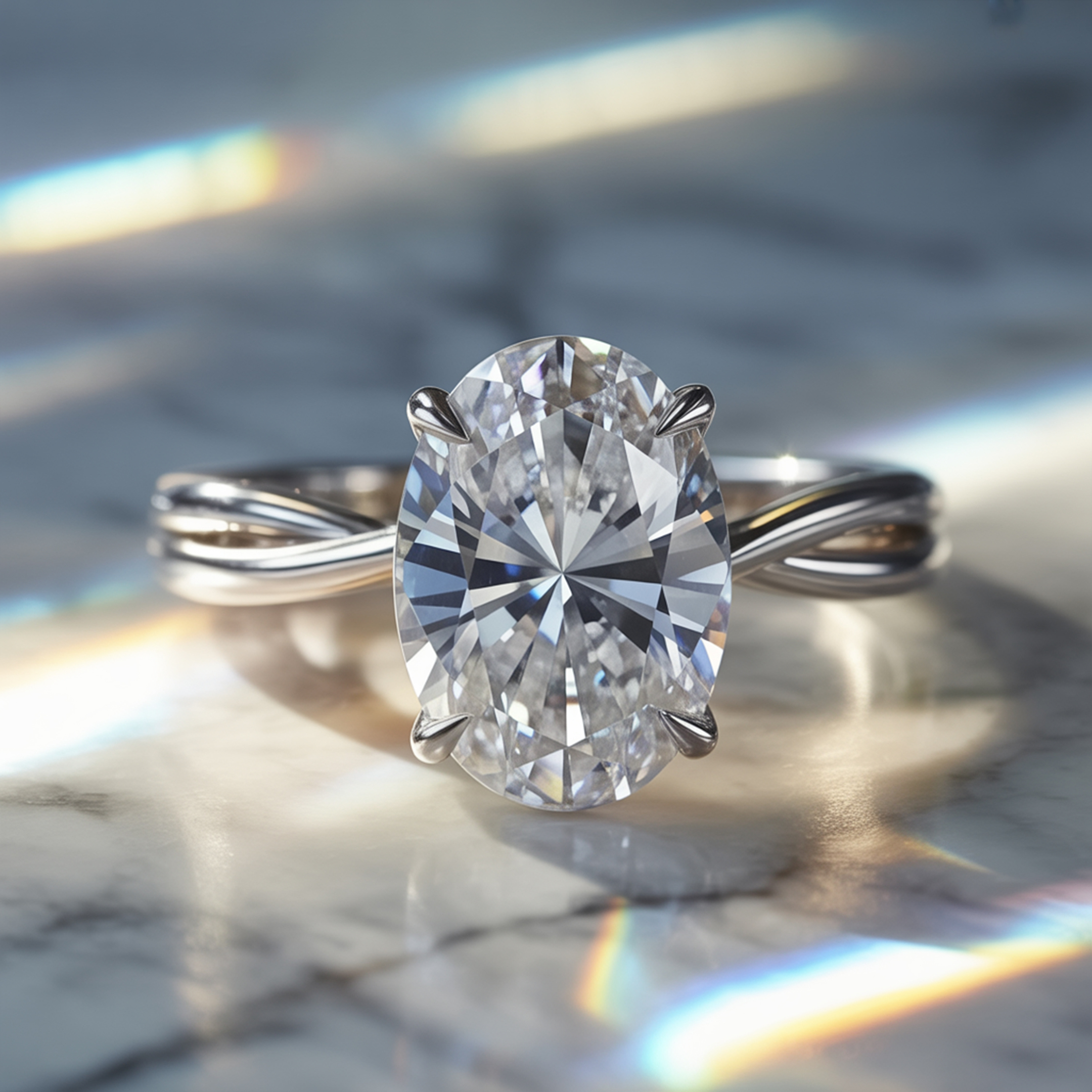 The Opaline - Infinity Moissanite Ring