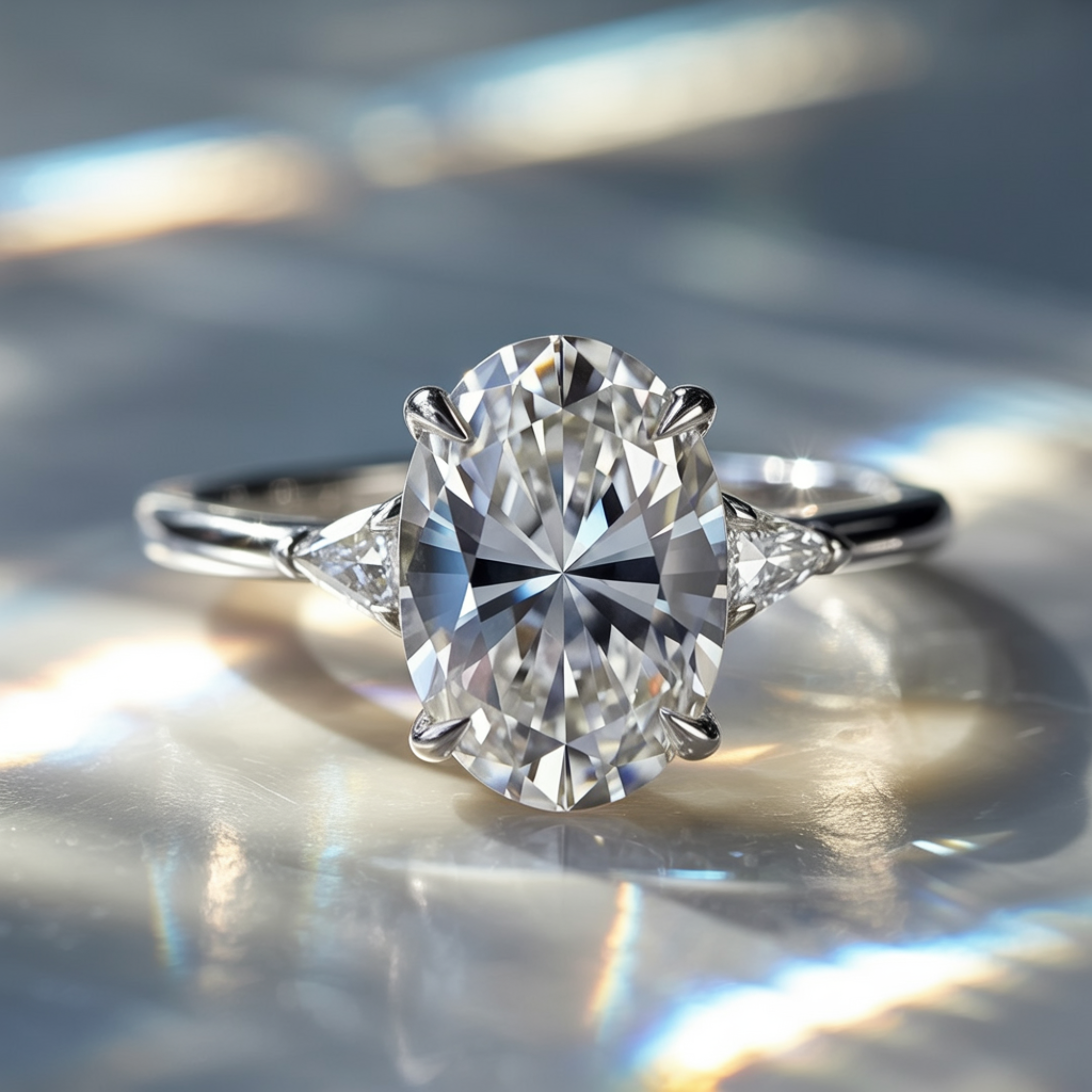 La Bague Opaline - Moissanite Trois Pierres