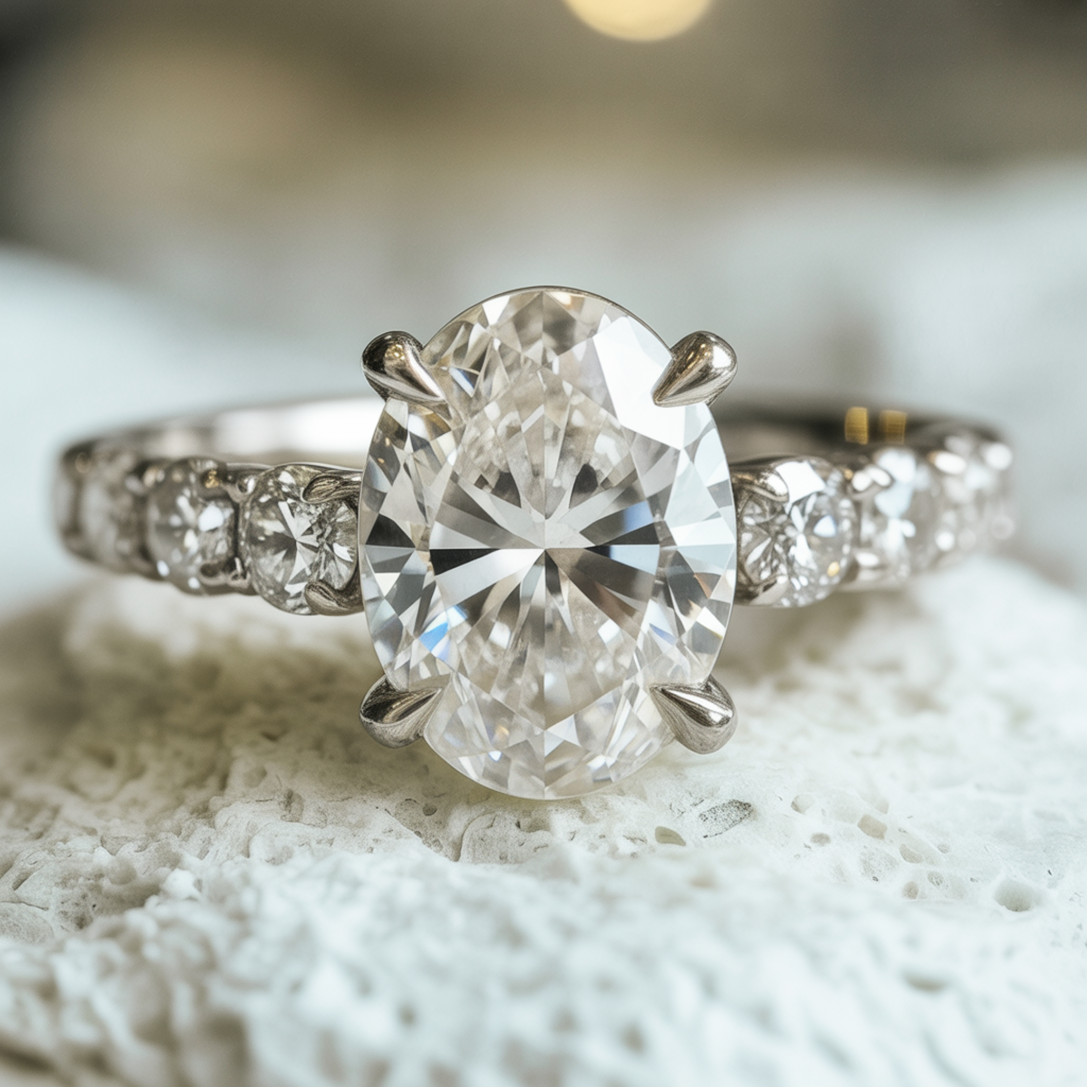 La Bague Célestine Moissanite 4CT