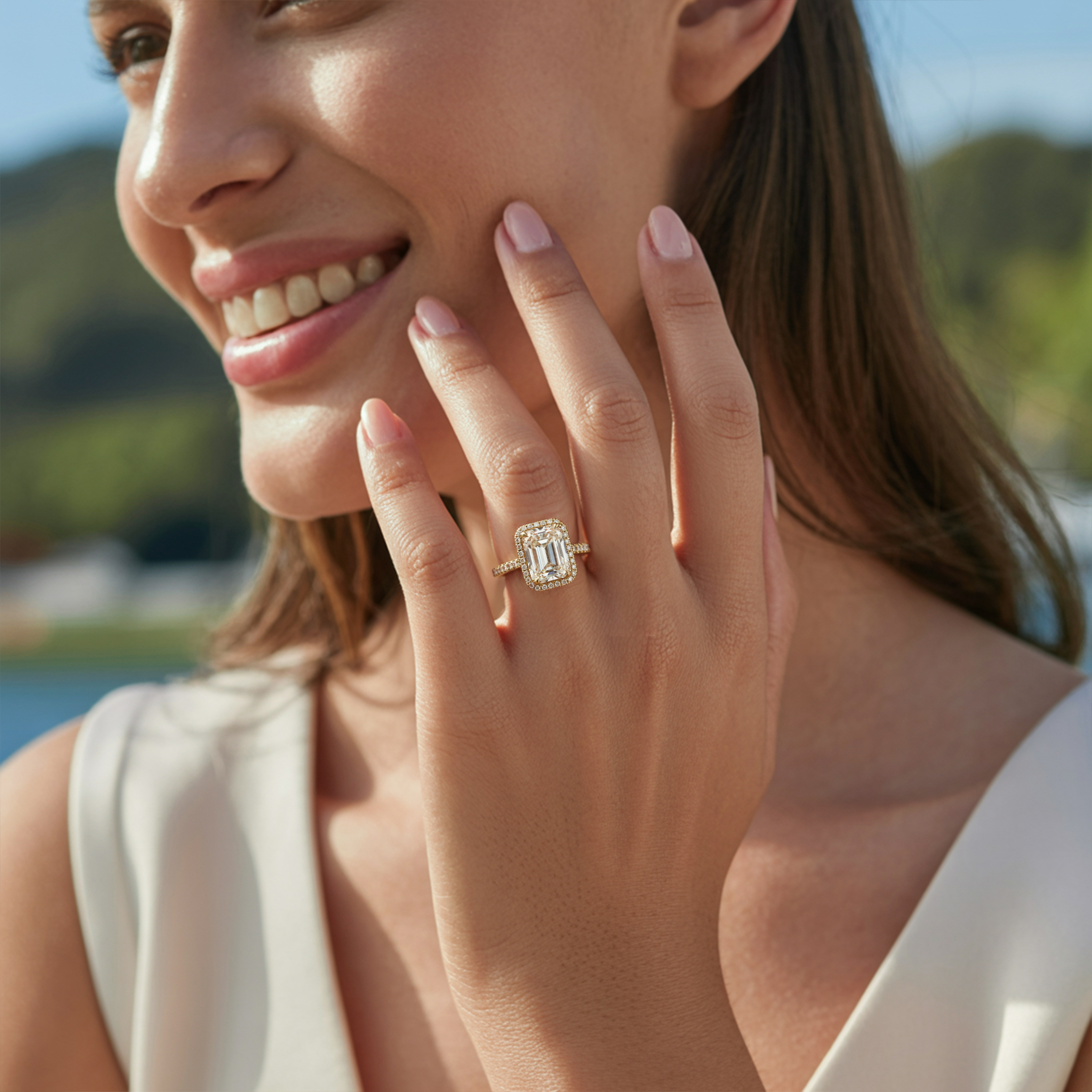 The Bella Jewel – Halo Moissanite Ring