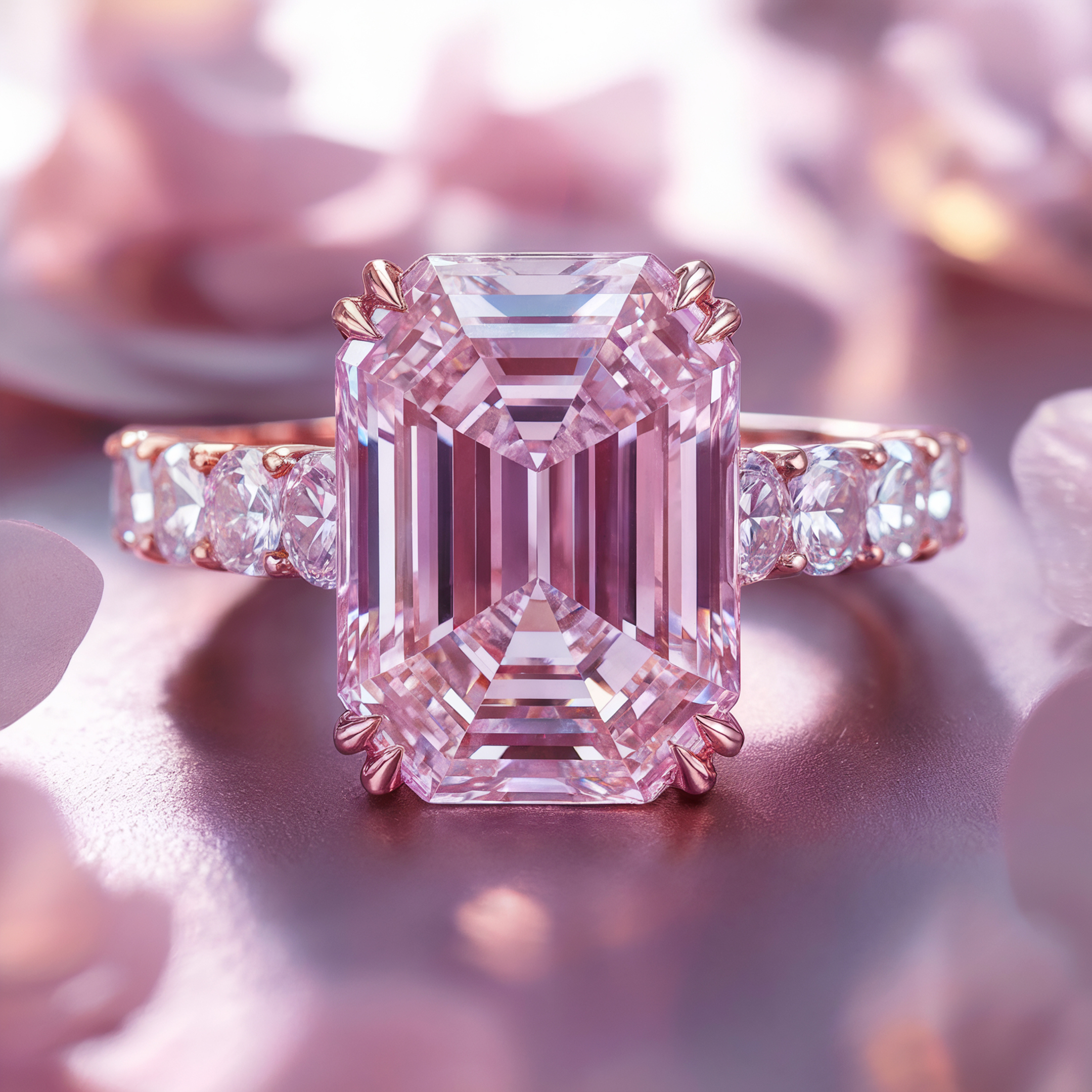 The Camilla 4CT Pink Moissanite Ring