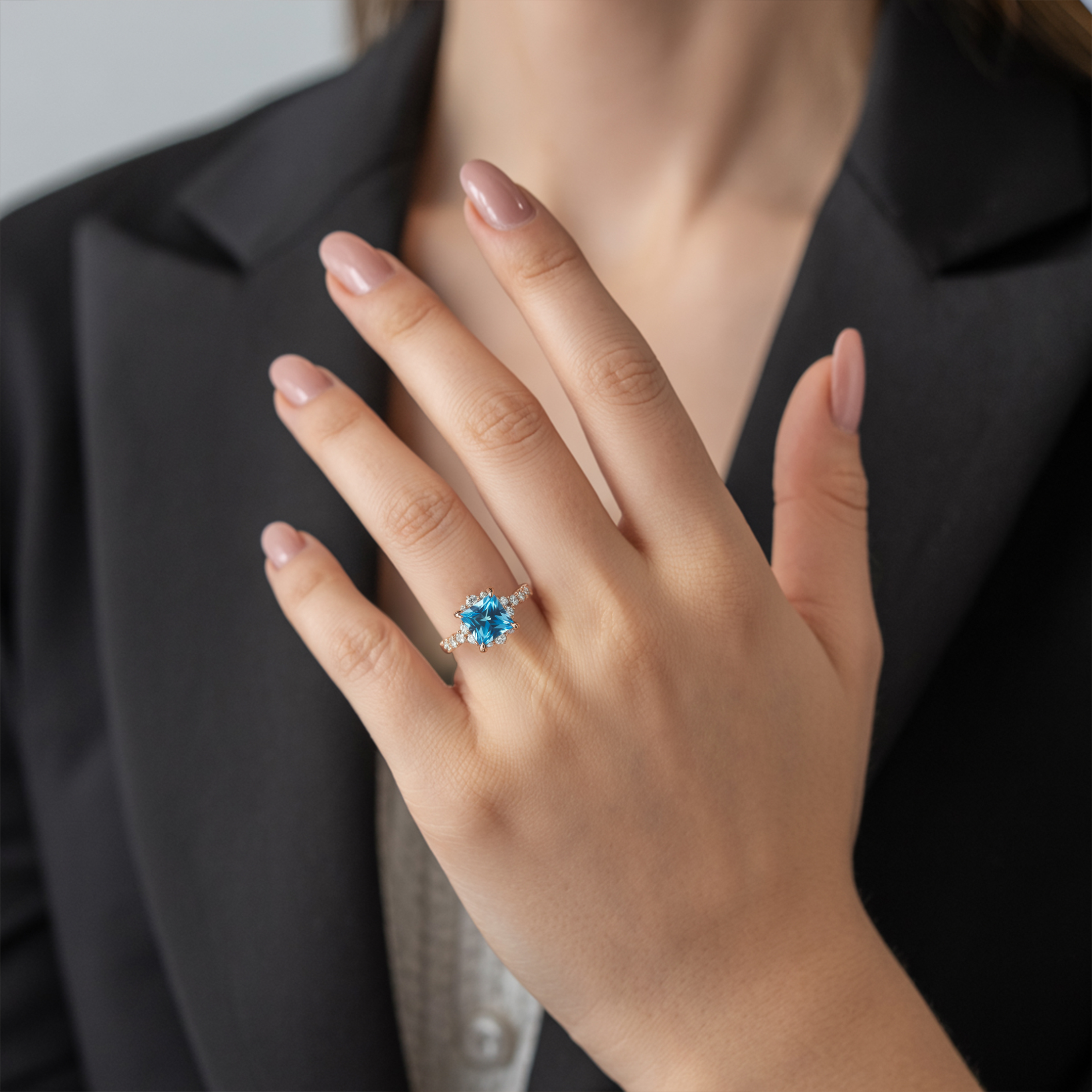 The Caterina 2CT Princess Cut Moissanite Ring