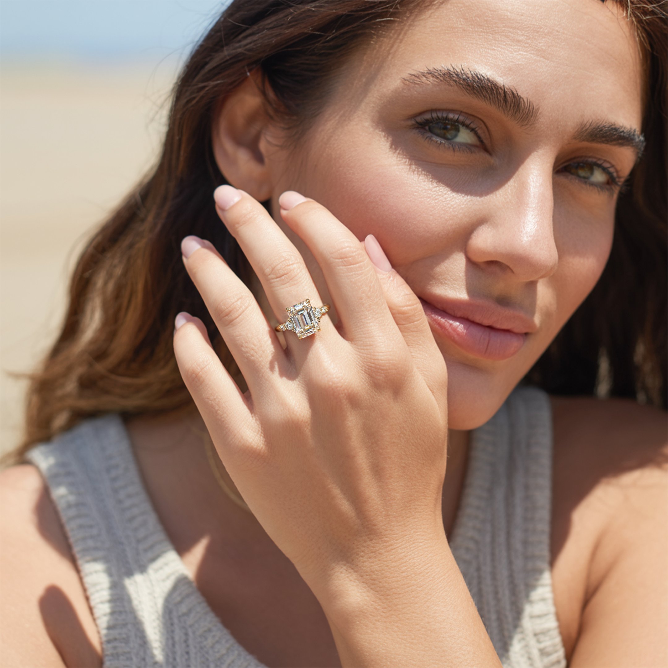 The Bella Jewel 5CT Emerald Cut Moissanite Ring