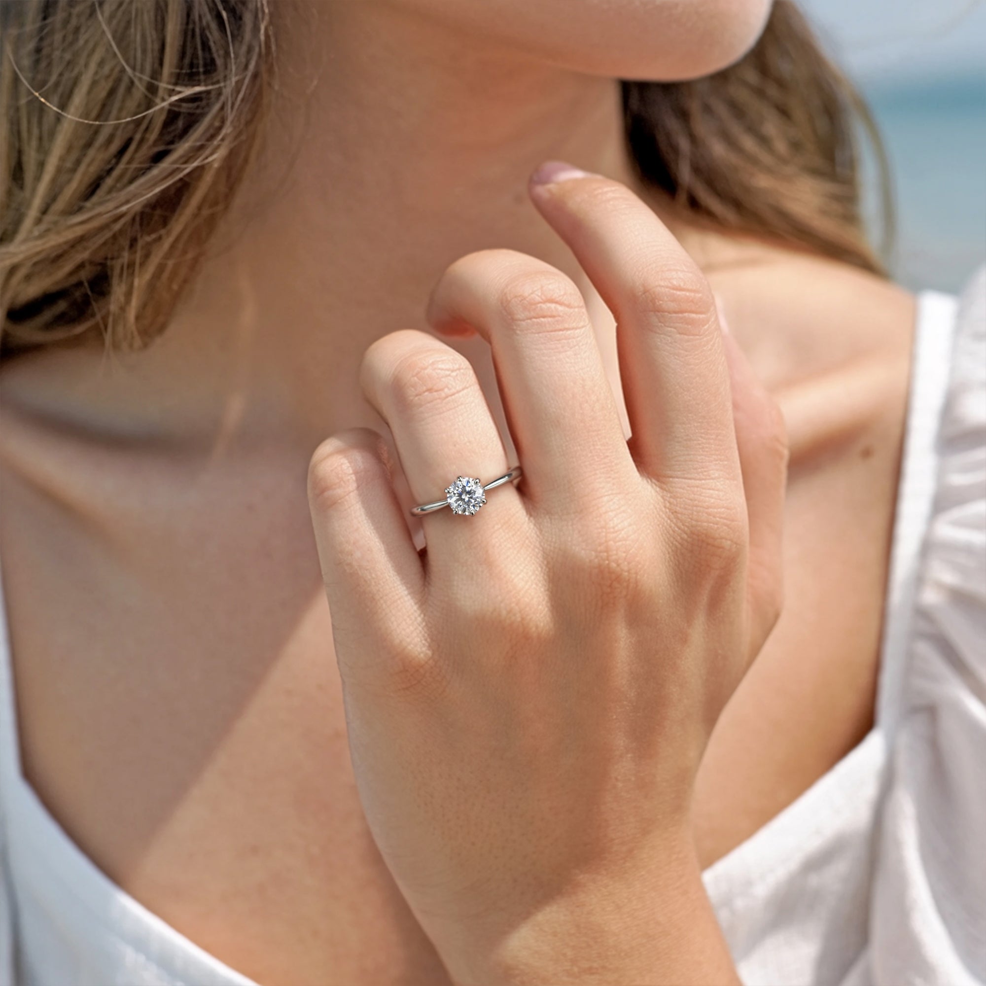 Bague Moissanite 0.3CT gratuite en argent sterling S925