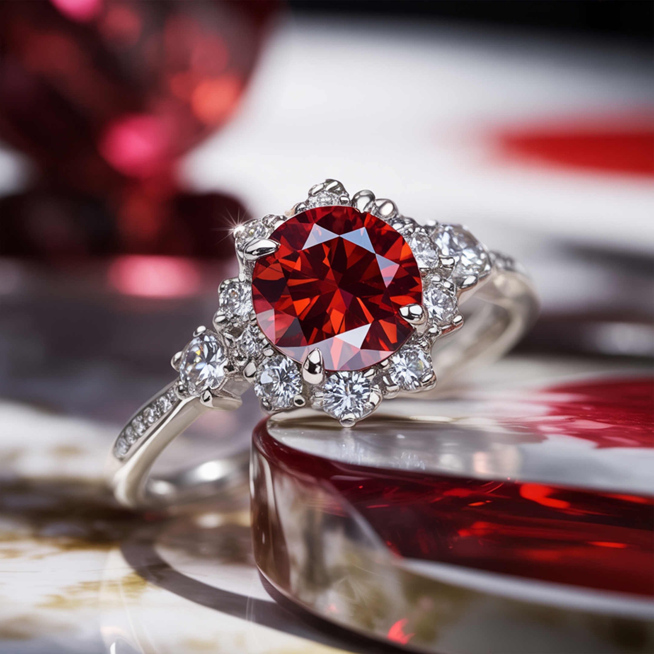 La Bague Bethany - Moissanite Rouge
