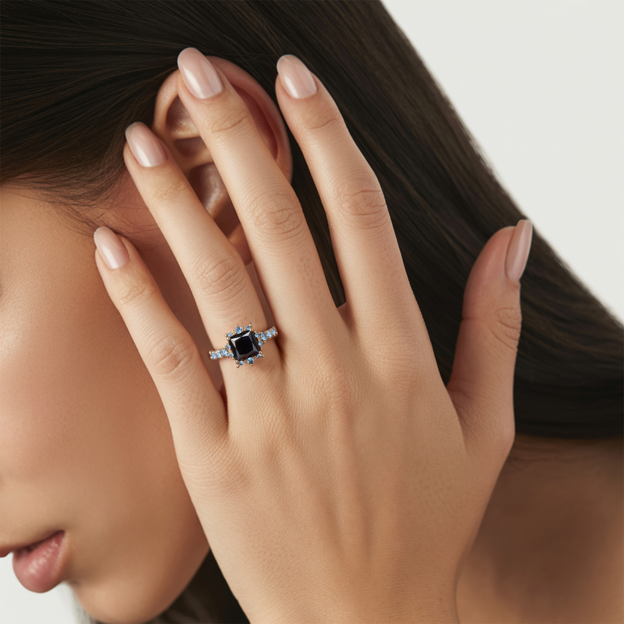 The Caterina 1CT Princess Cut Black Moissanite Ring