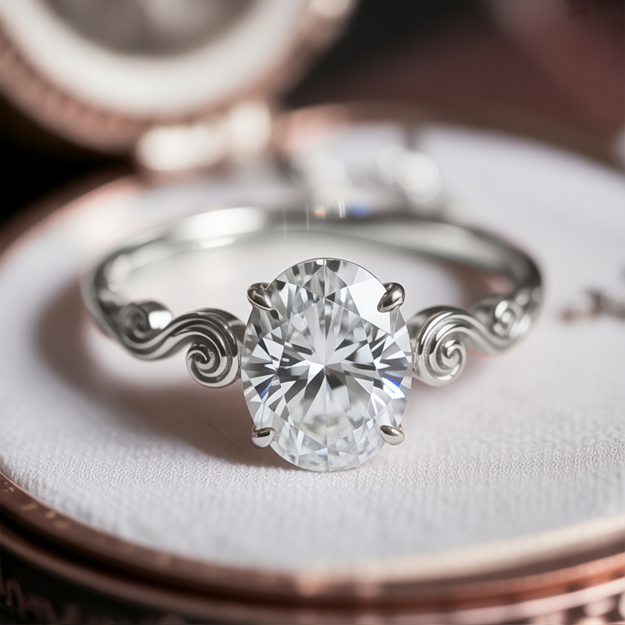 La Luna - Bague Moissanite Vintage