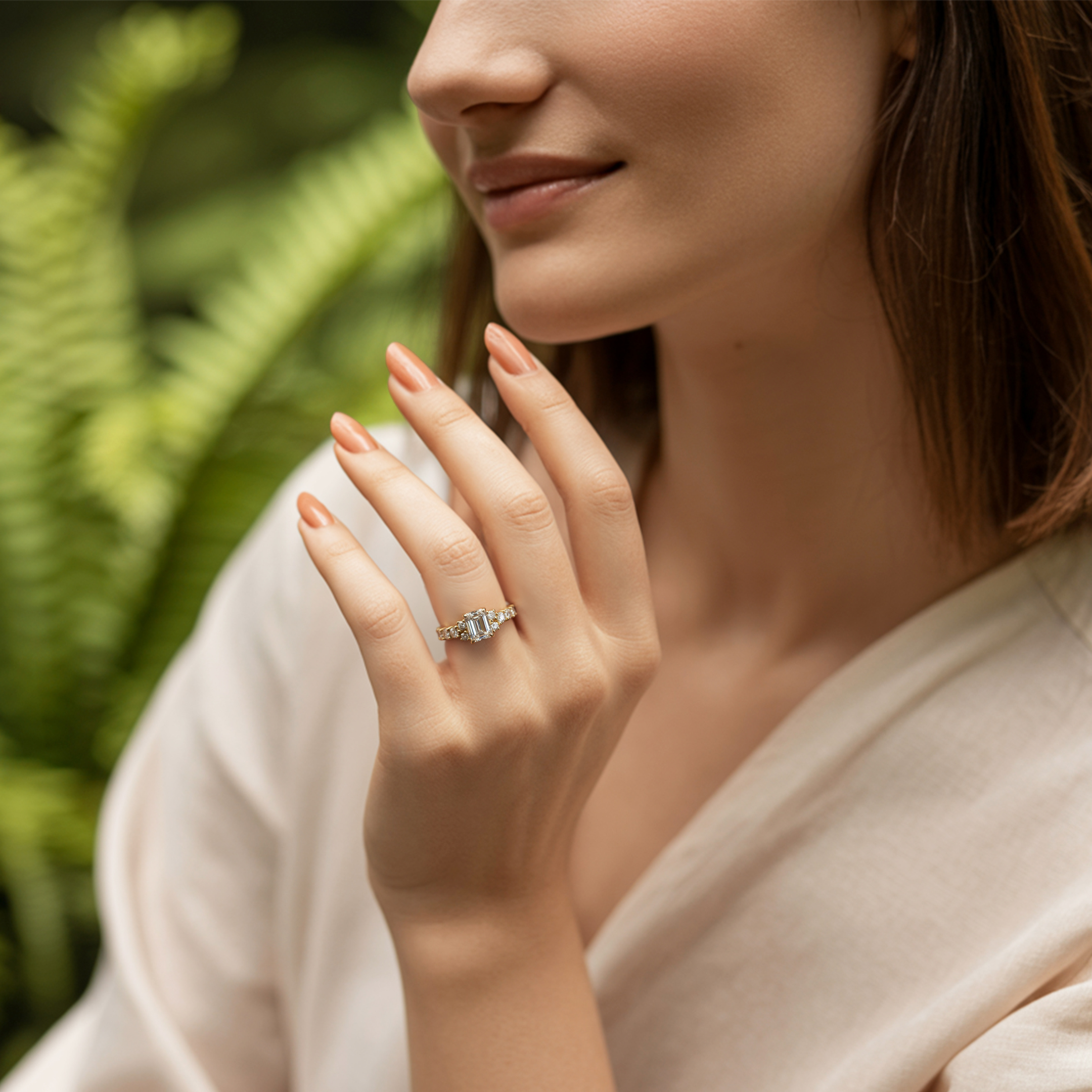 The Adelina Rae 1CT Emerald Cut Moissanite Ring