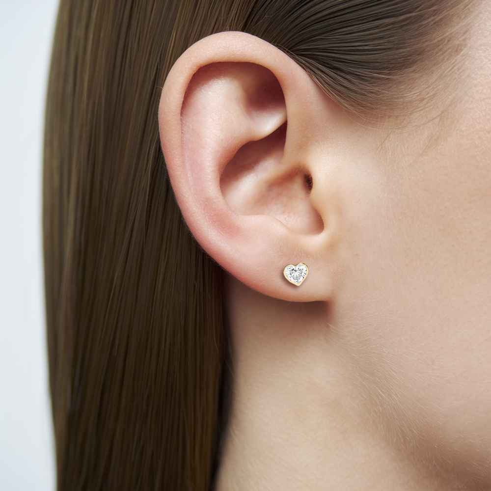 Boucles d'oreilles clous en forme de cœur