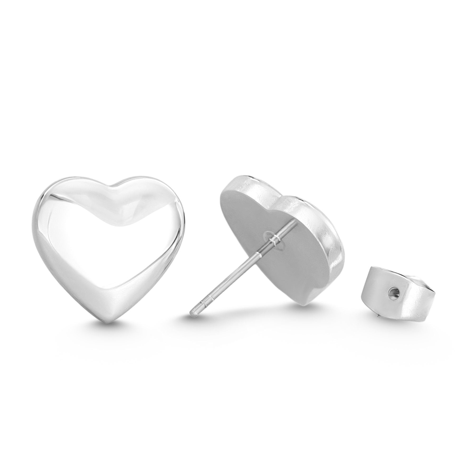 Boucles d'oreilles cœur argent massif