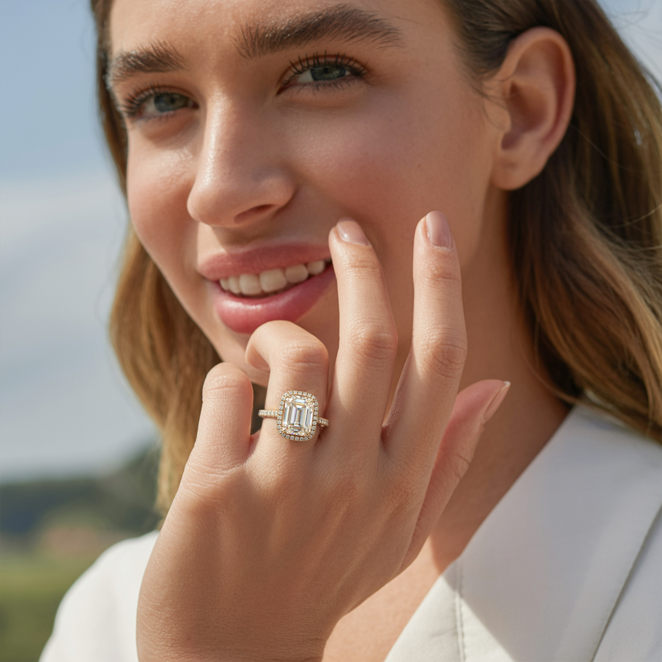 The Bella Jewel – Halo Moissanite Ring