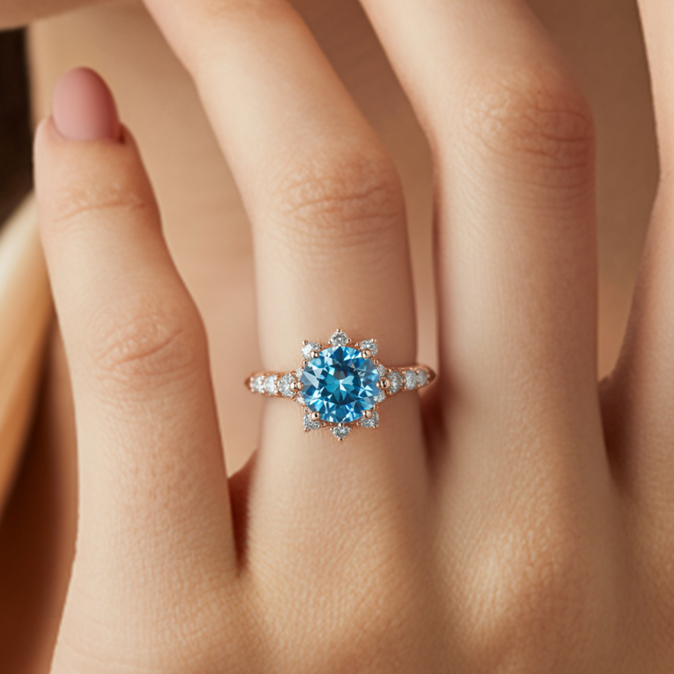 The Caterina Round Cut Moissanite Ring