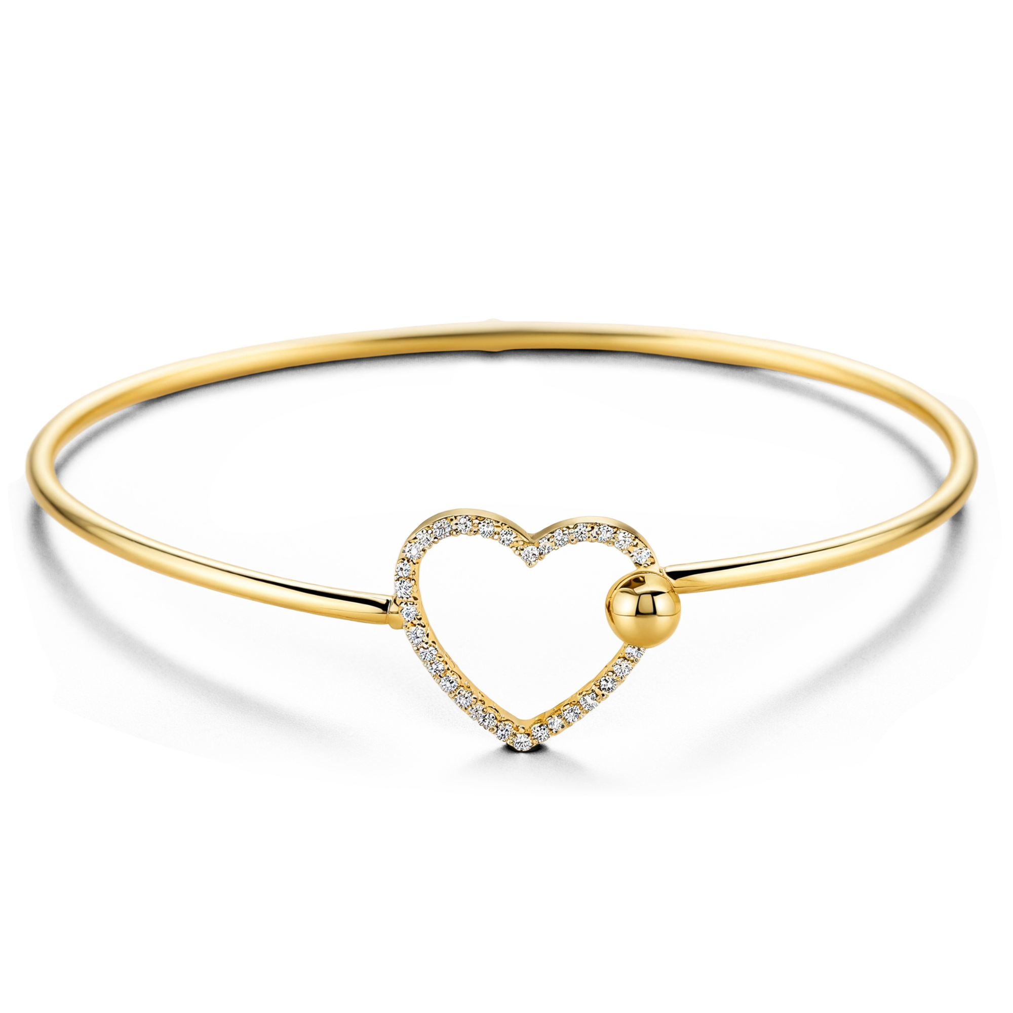 Bracelet Fermoir Crochet Coeur Diamant
