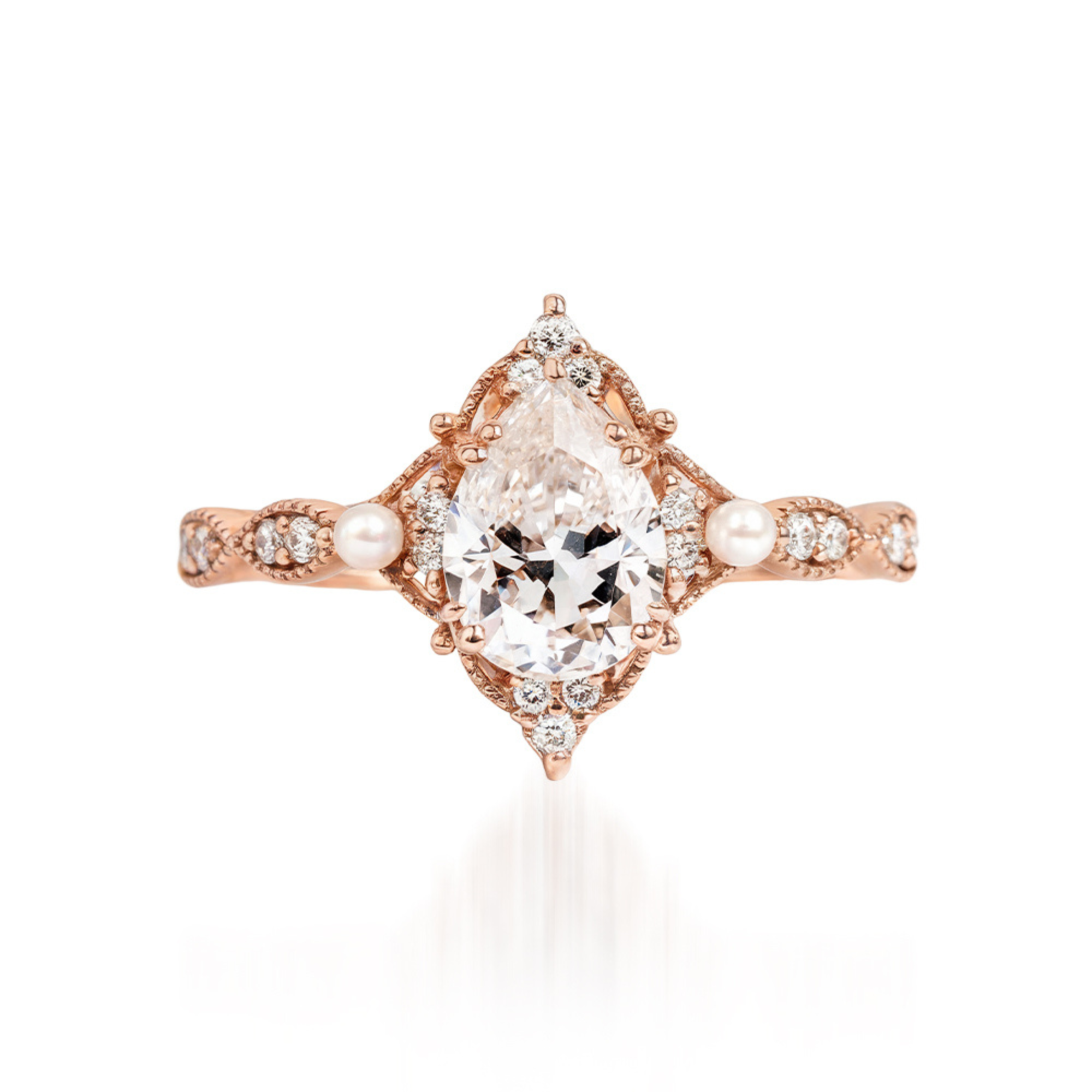 Vintage Diamond & Pearl Halo Ring