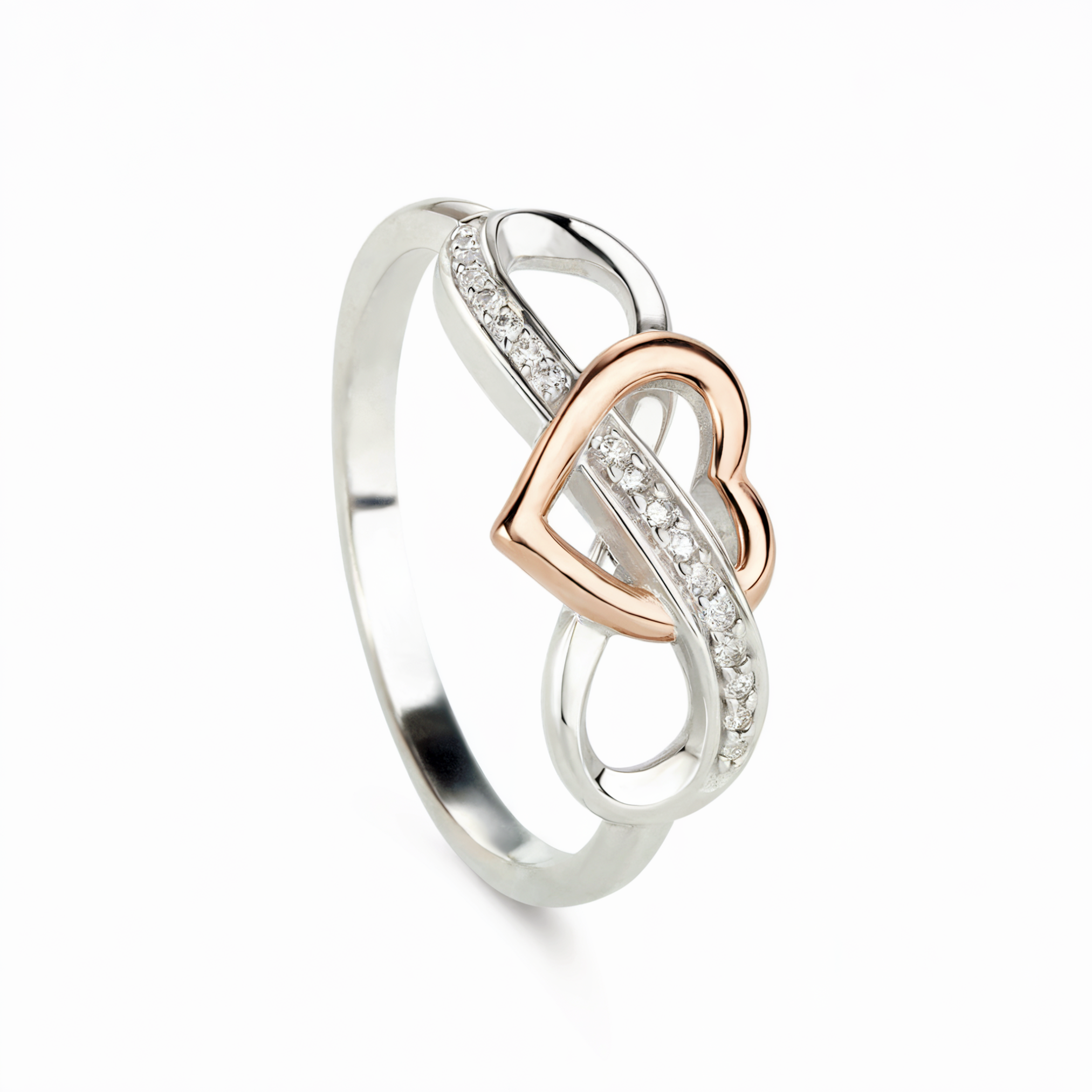 Élégante bague cœur infini