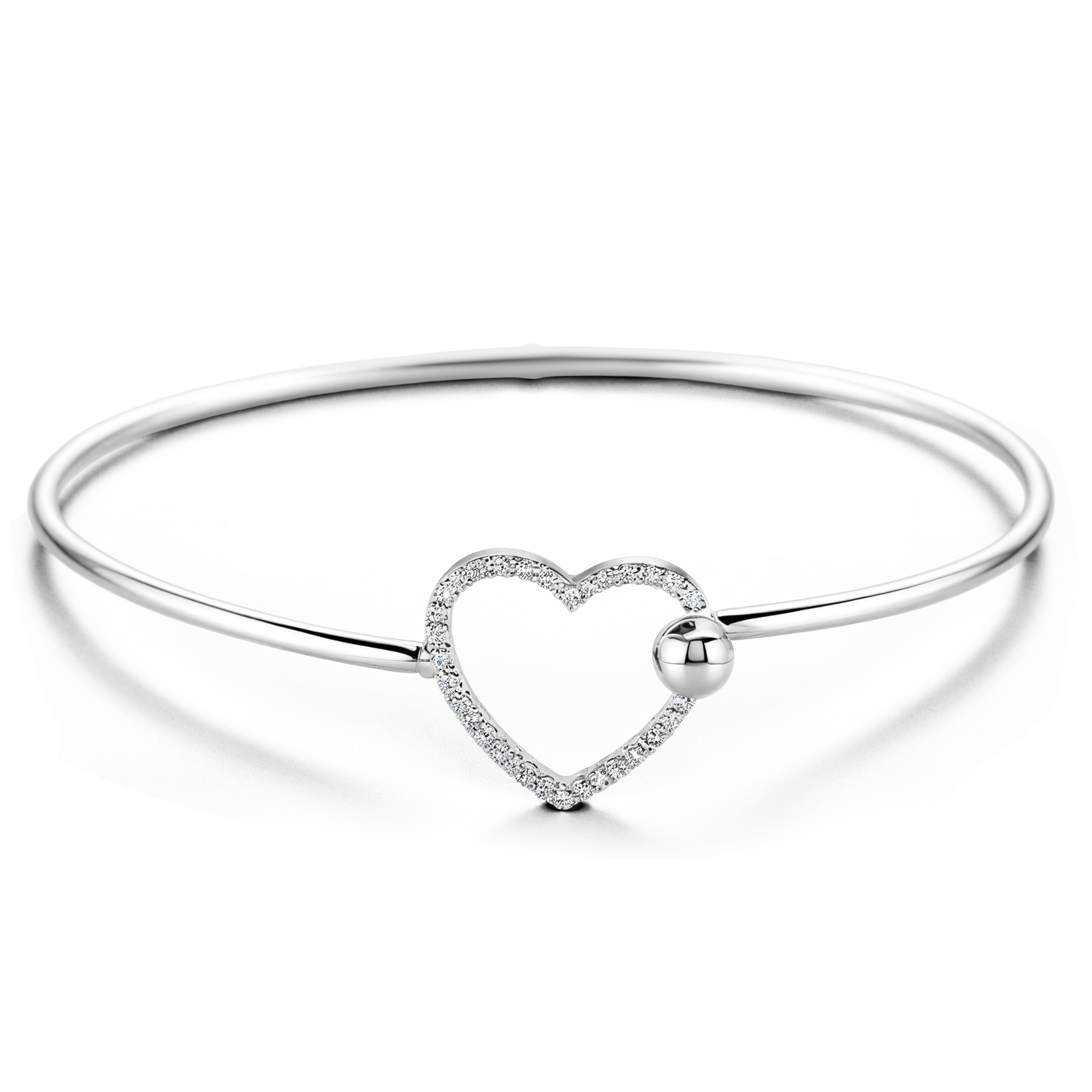 Bracelet Fermoir Crochet Coeur Diamant