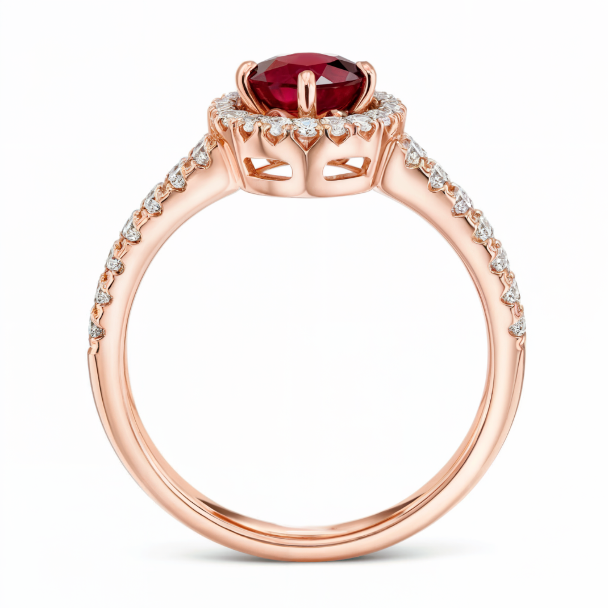 Bague de fiançailles cœur Halo 2CT Vintage