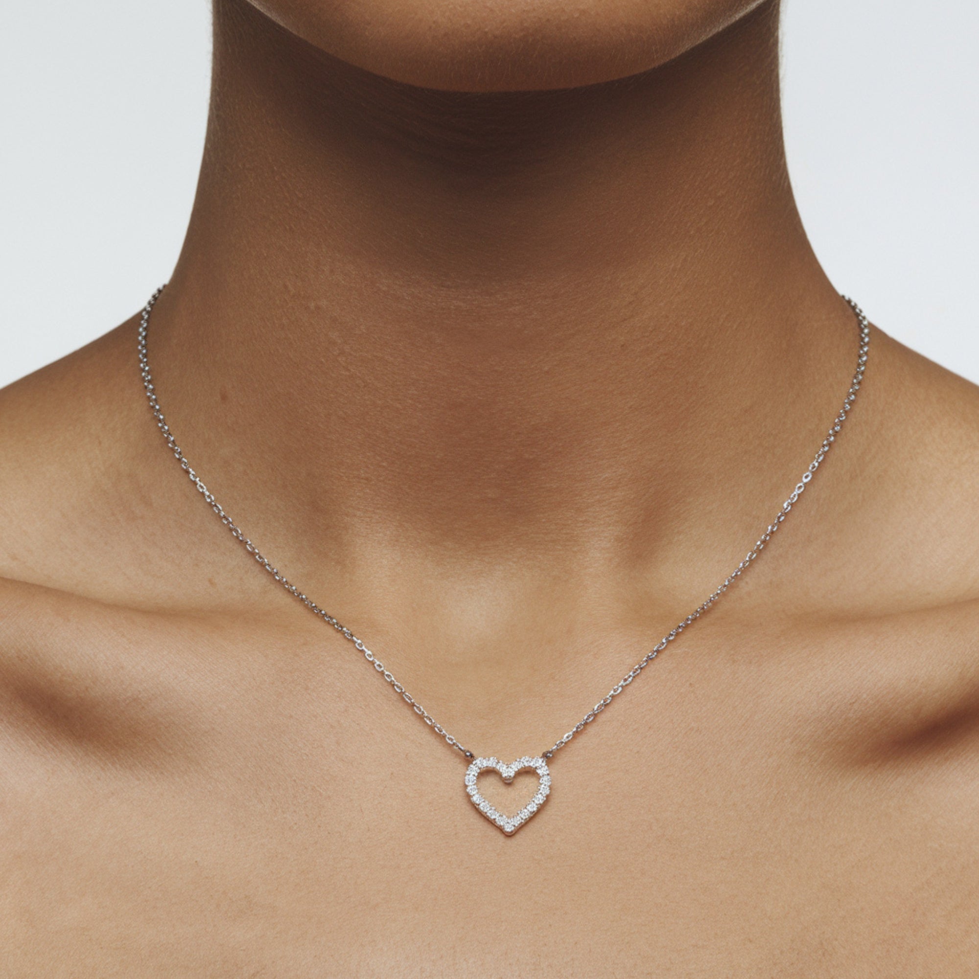 Collier Cœur Ouvert Diamant