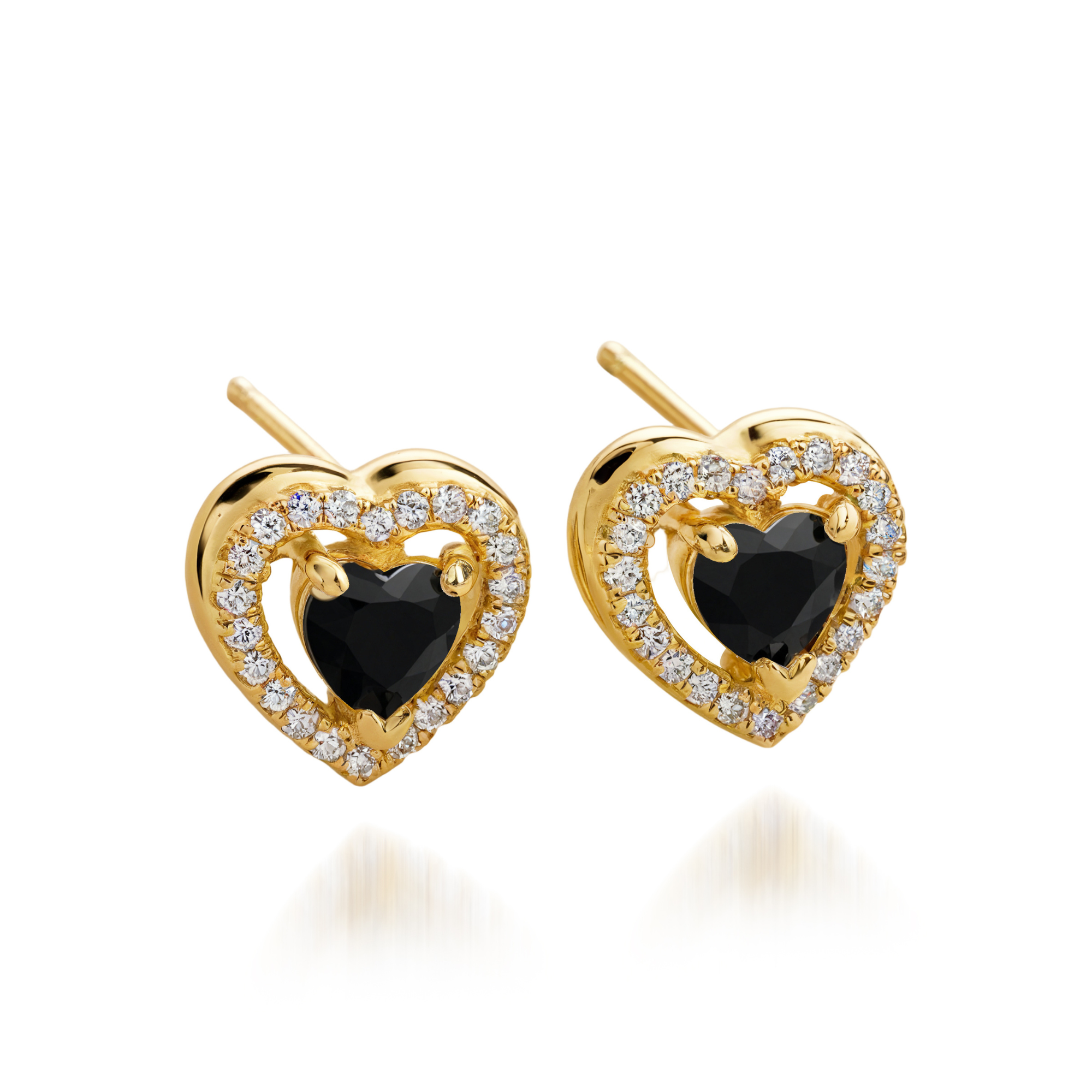 Boucles d'oreilles Halo Cœur Saint-Valentin