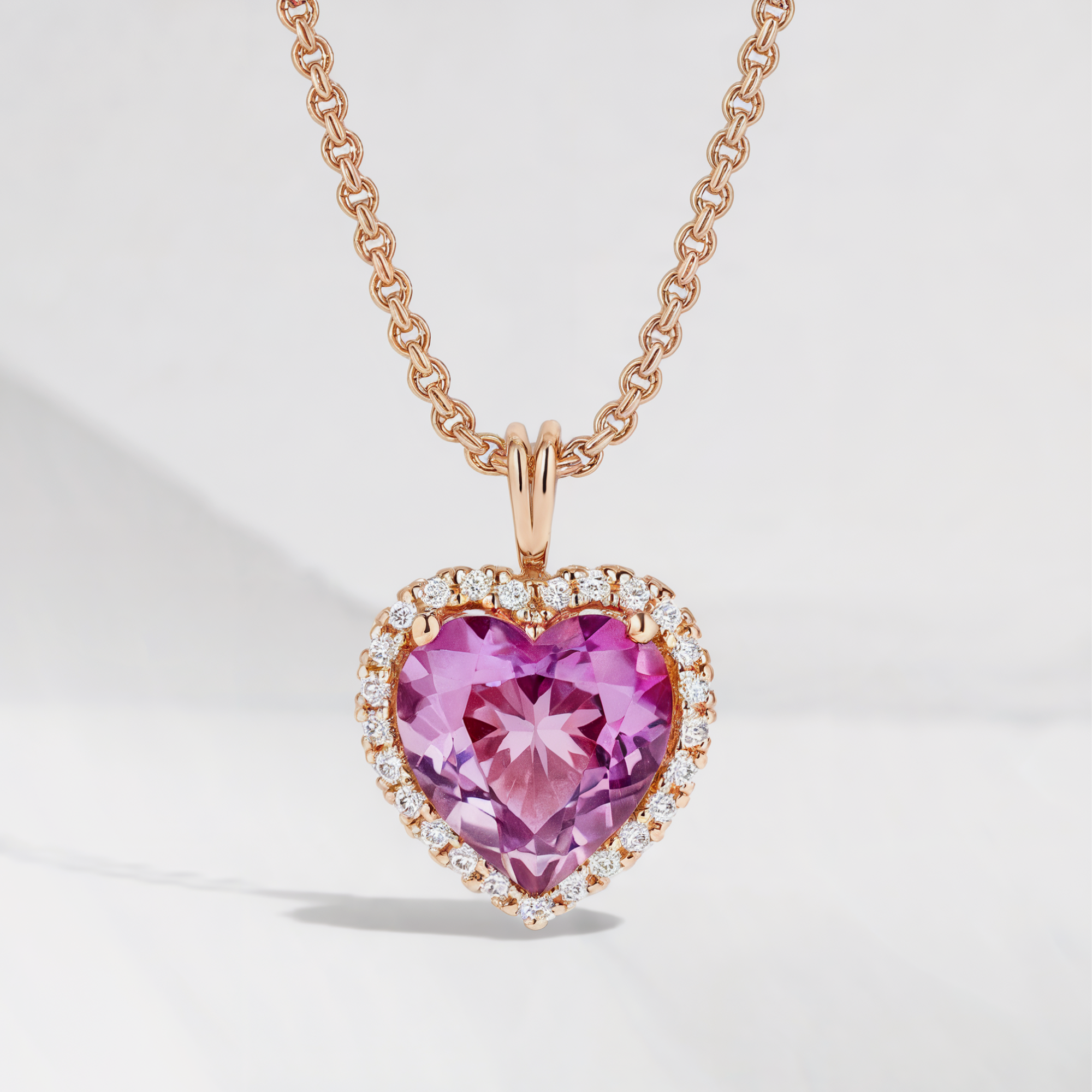Collier Secret Halo en Forme de Cœur