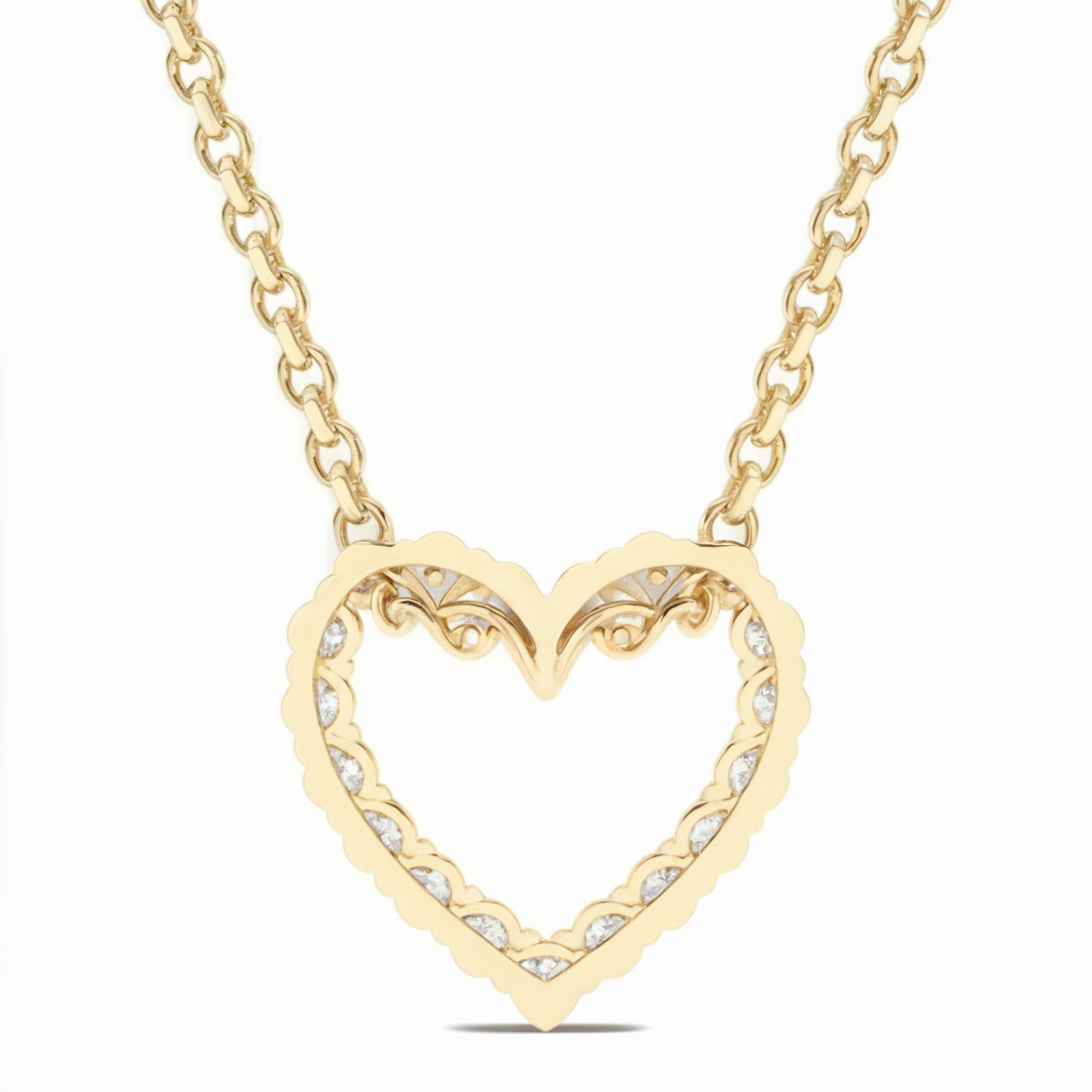 Collier avec Pendentif Diamant Coeur