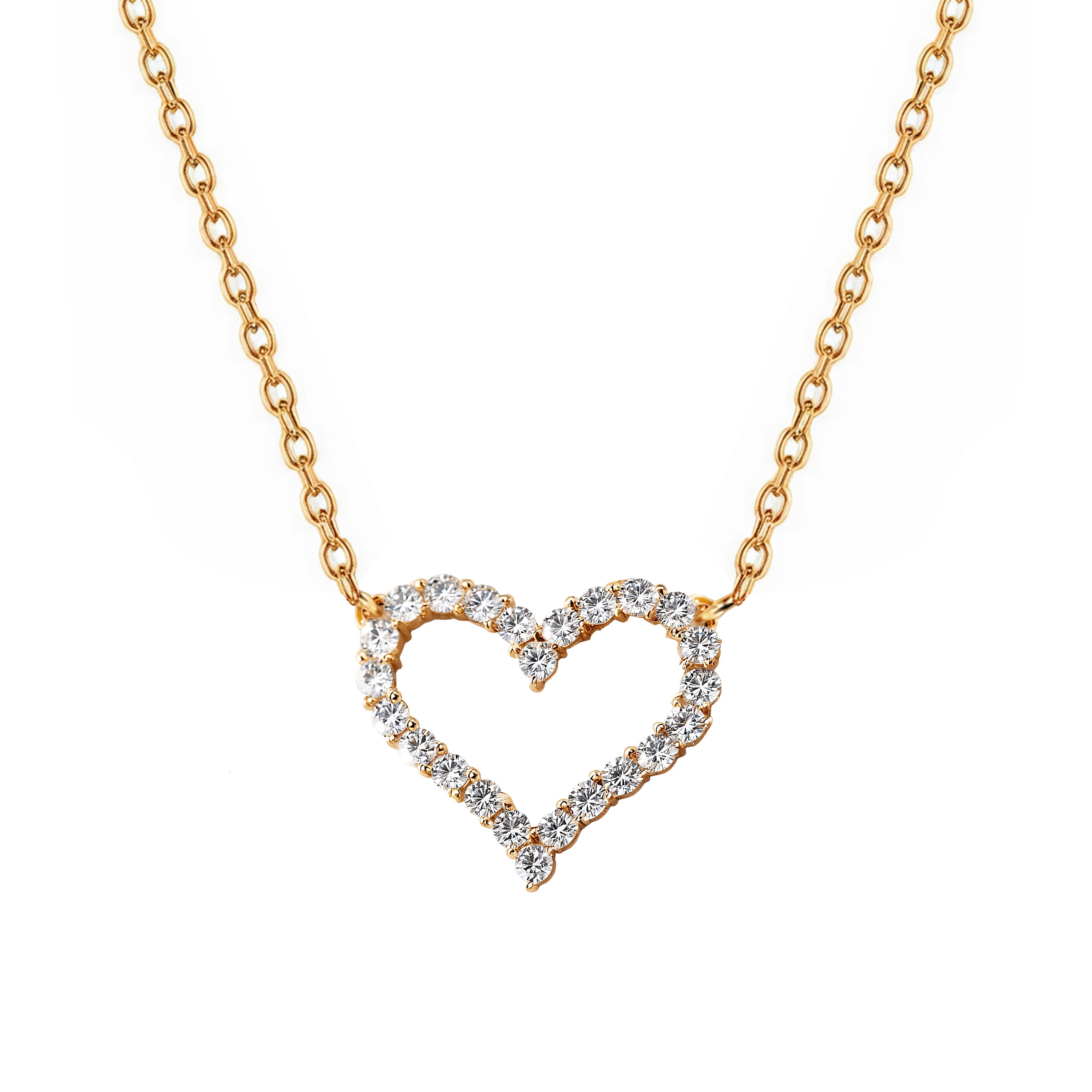 Pendentif cœur pavé de diamants