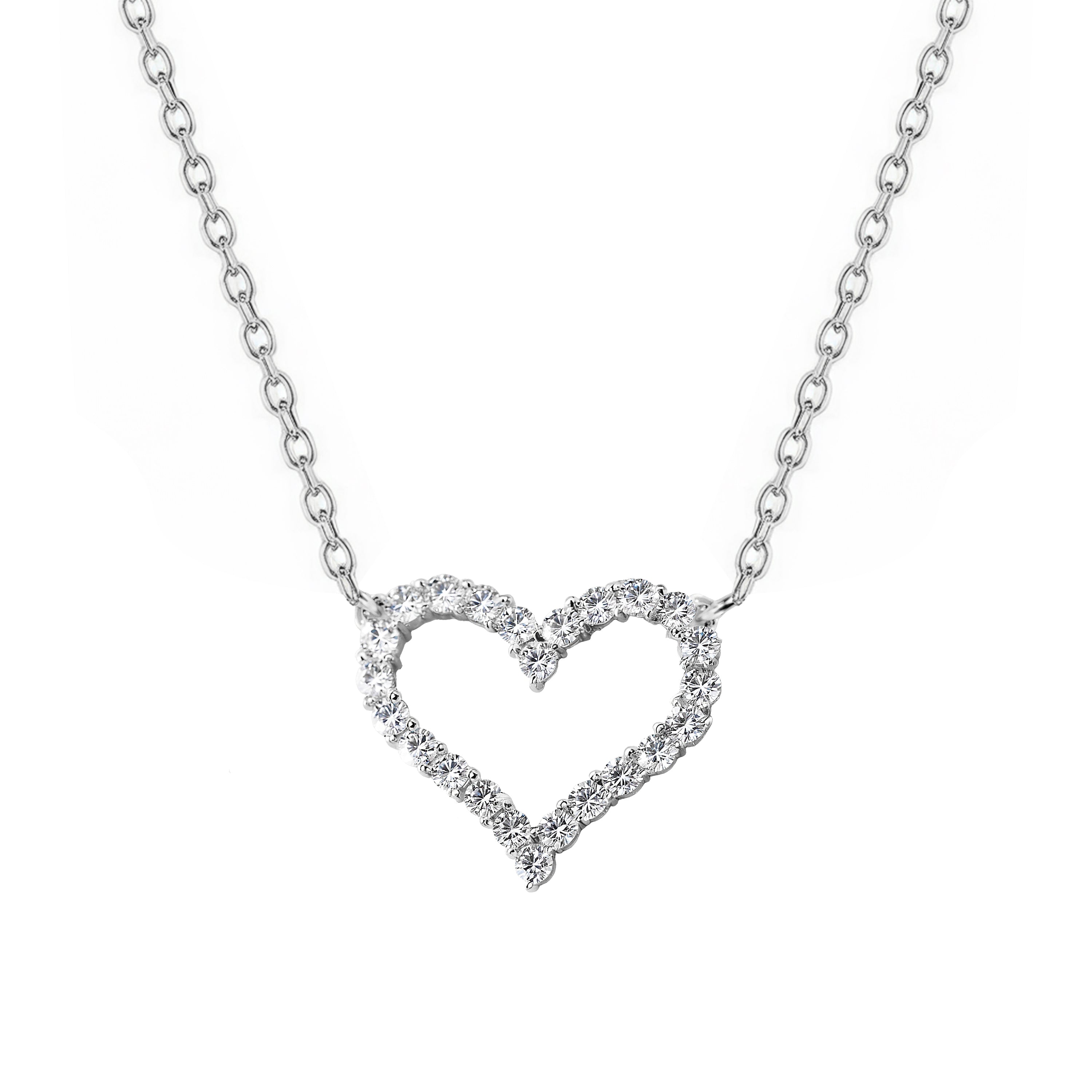 Pendentif cœur pavé de diamants