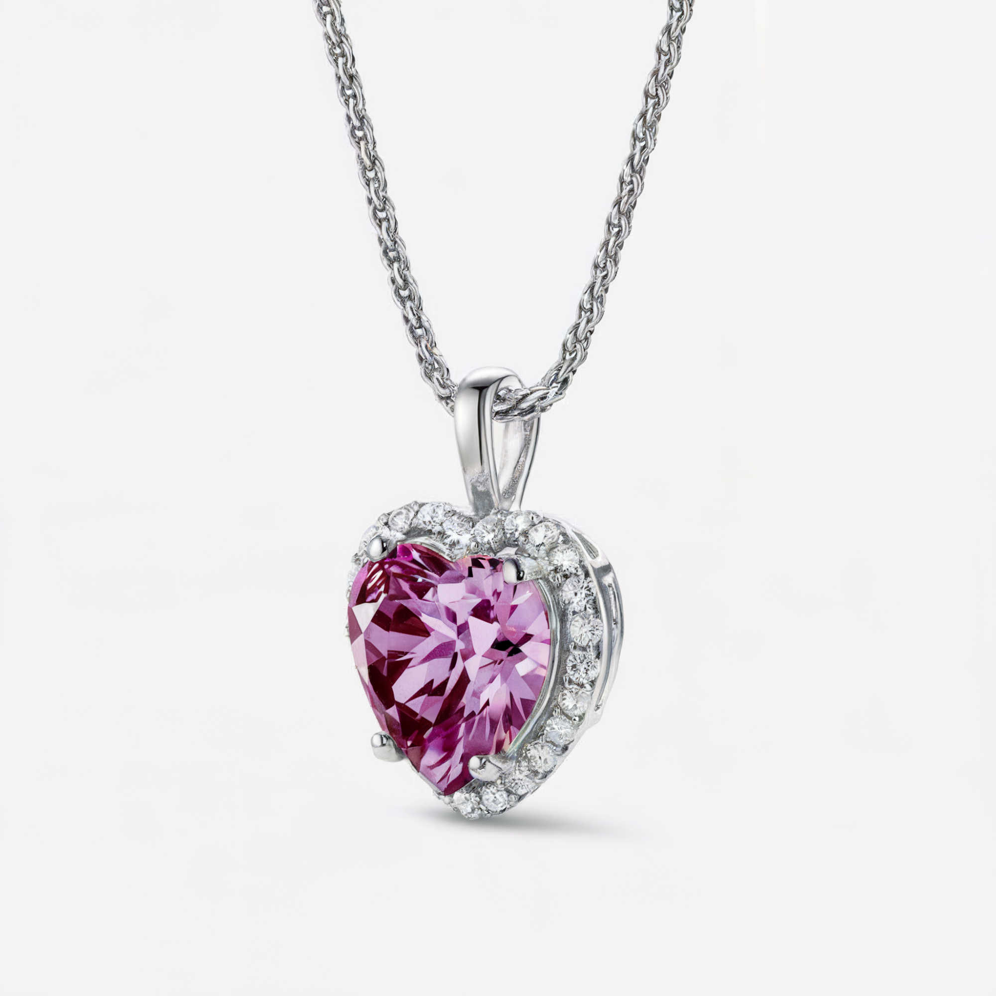 Collier Secret Halo en Forme de Cœur