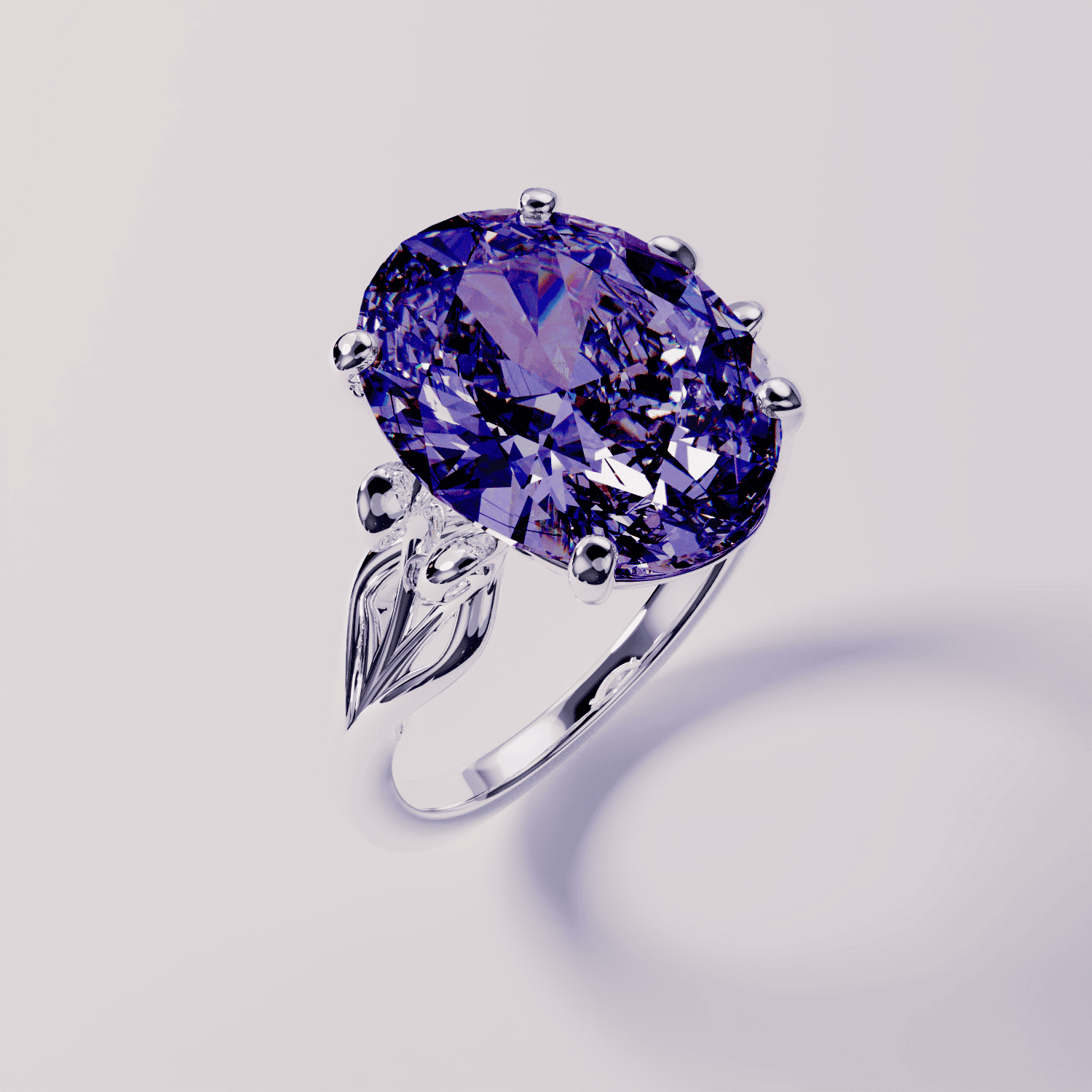 February Amethyst Birthstone Ring - S925 Sterling Silver