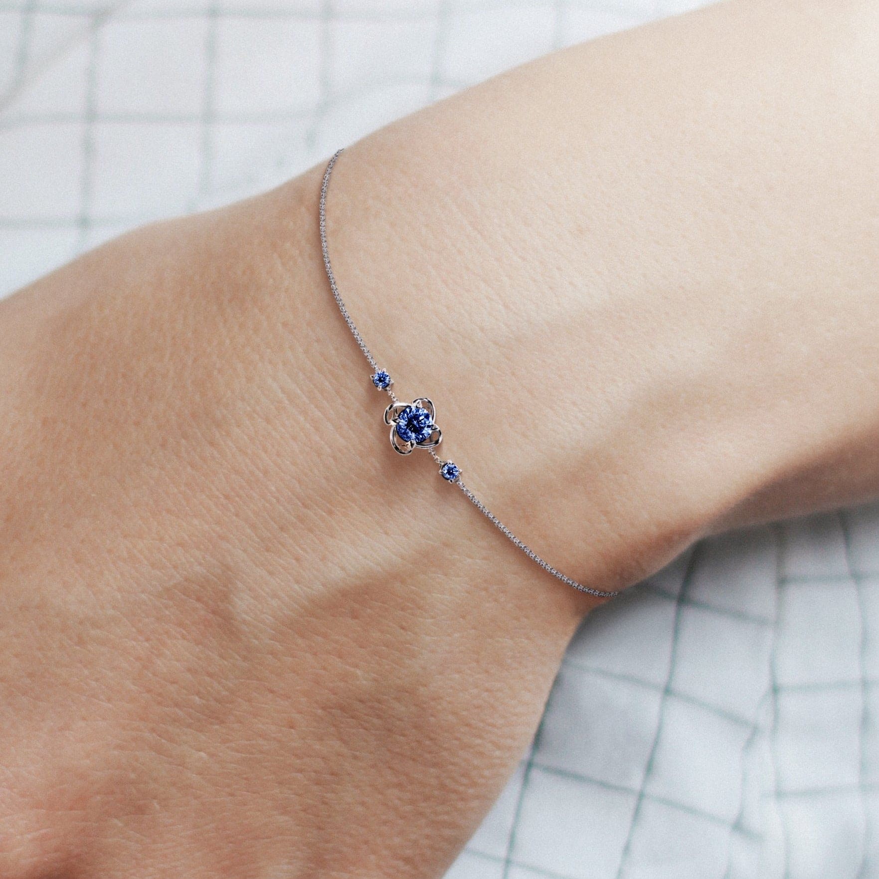 Bracelet Pierre de Naissance Saphir Septembre - Argent Sterling S925