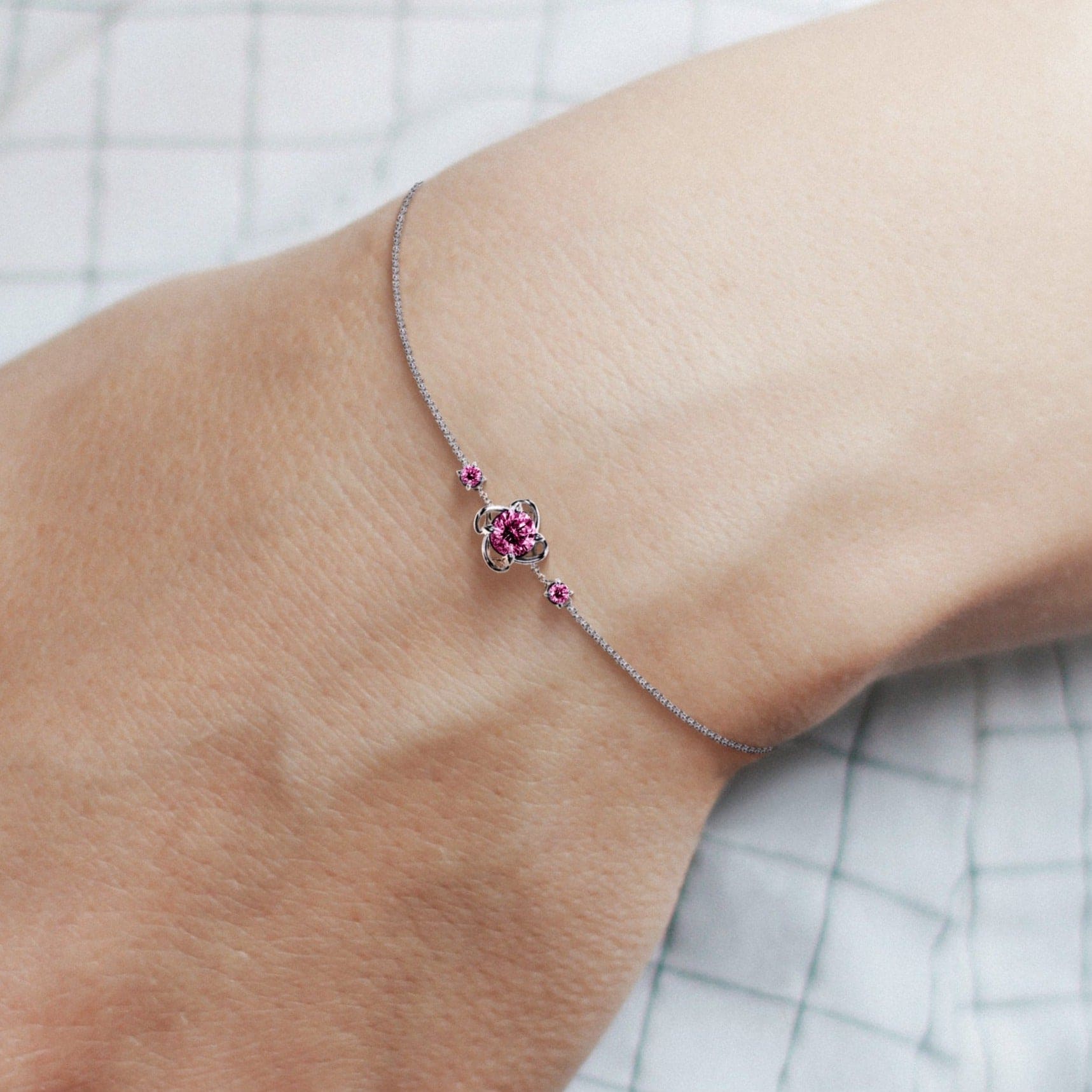 Bracelet Pierre de Naissance Tourmaline Octobre - Argent Sterling S925