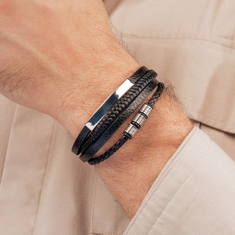 À Mon Fils | Je T'aime Pour Toujours | Bracelet en Cuir