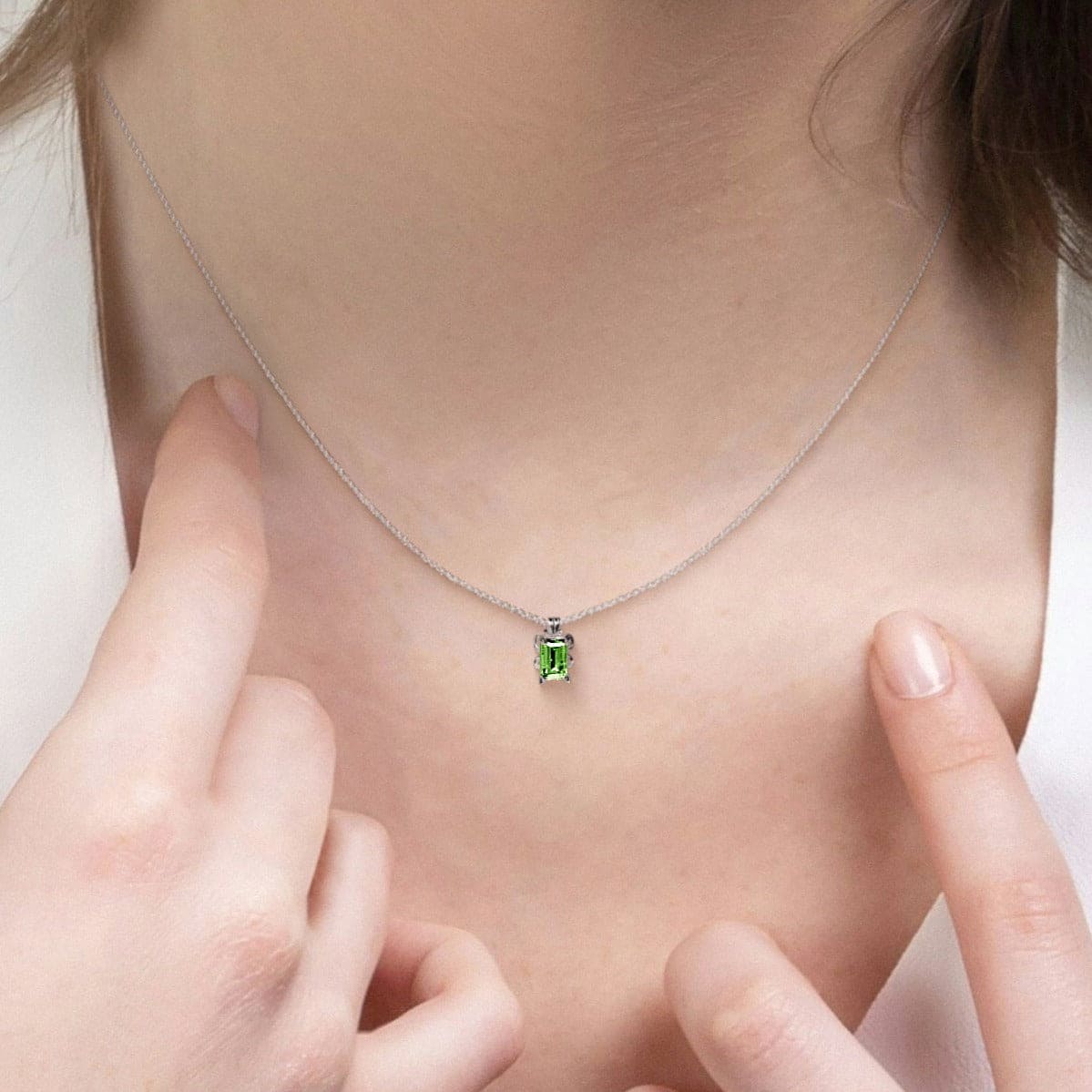 Collier Péridot d'Août - Argent Sterling S925