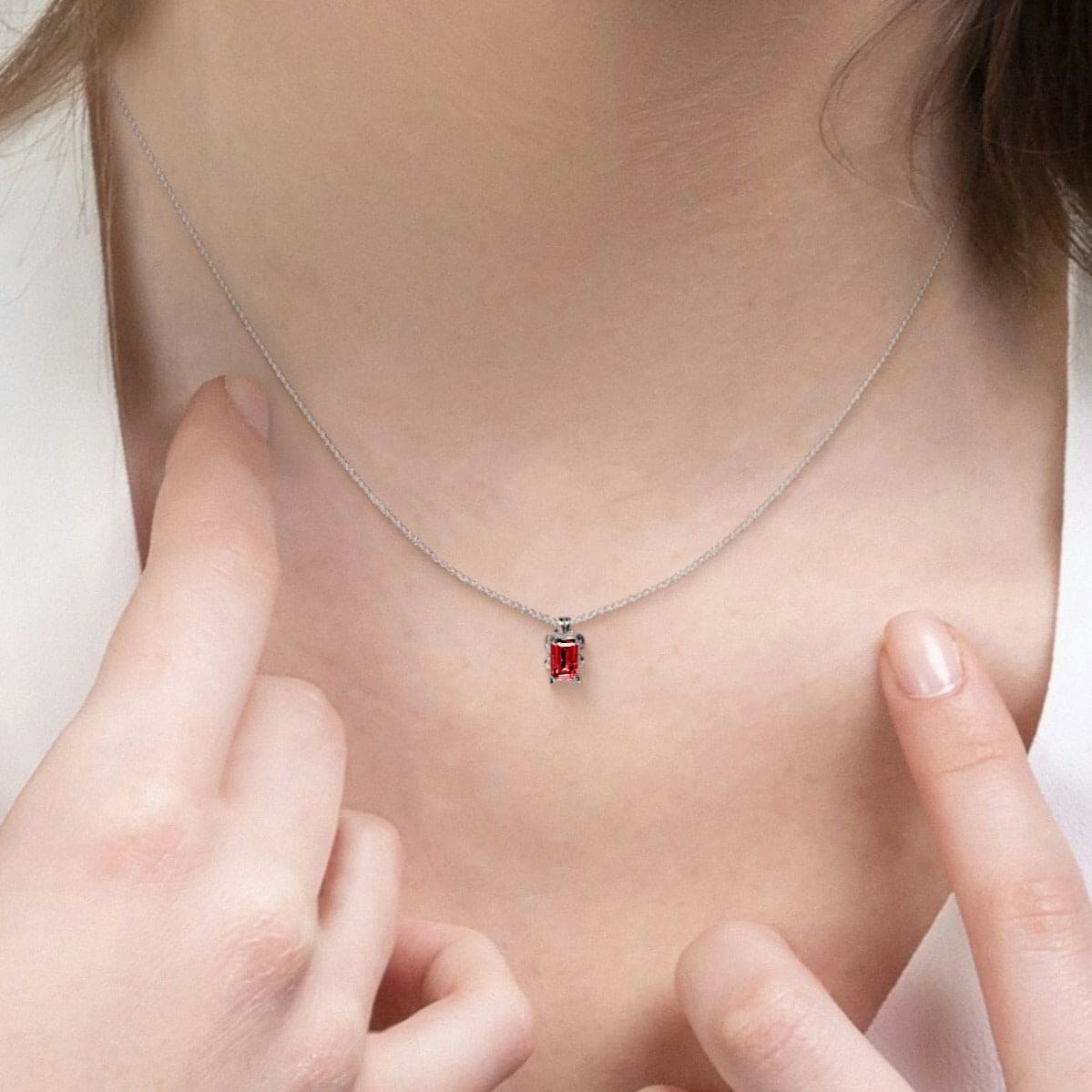 Collier Pierre de Naissance Rubis Juillet - Argent Sterling S925