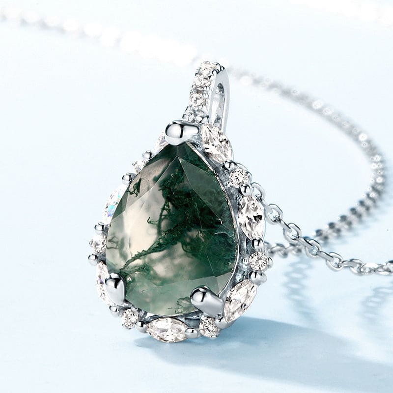 À ma magnifique épouse | Collier Agate Mousse Goutte d'eau