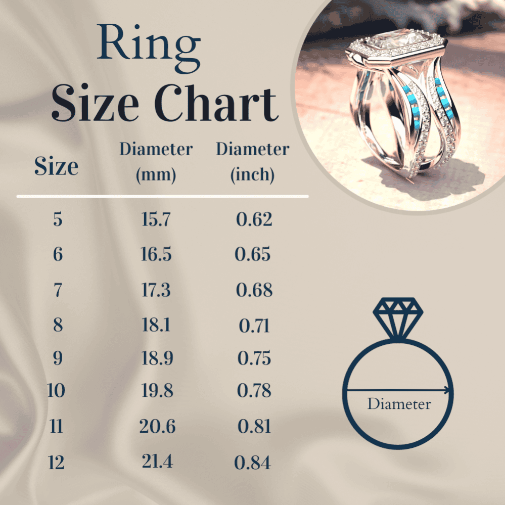 La Couronne de l'Océan: Bague Diamant Éthique - Argent Sterling S925