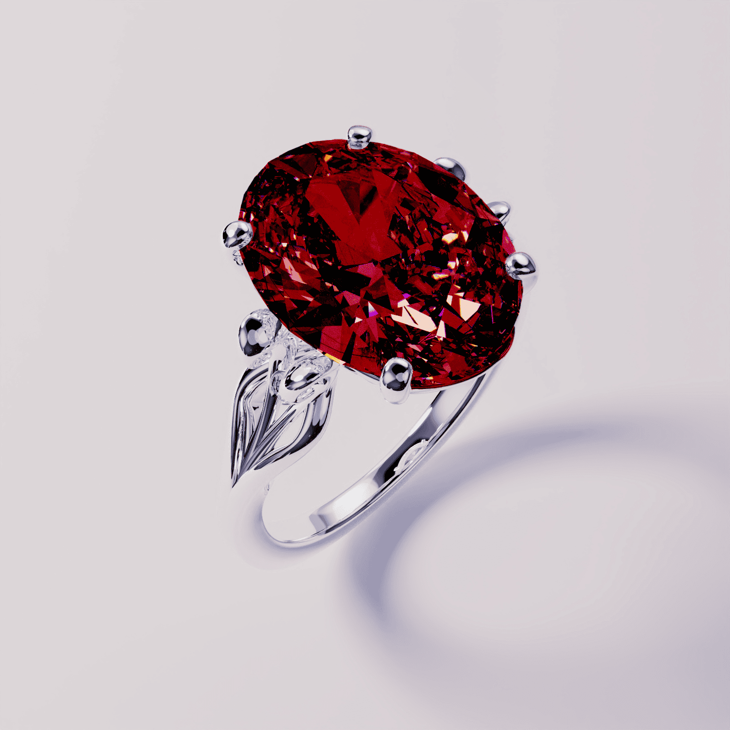 July Ruby Birthstone Ring - S925 Sterling Silver