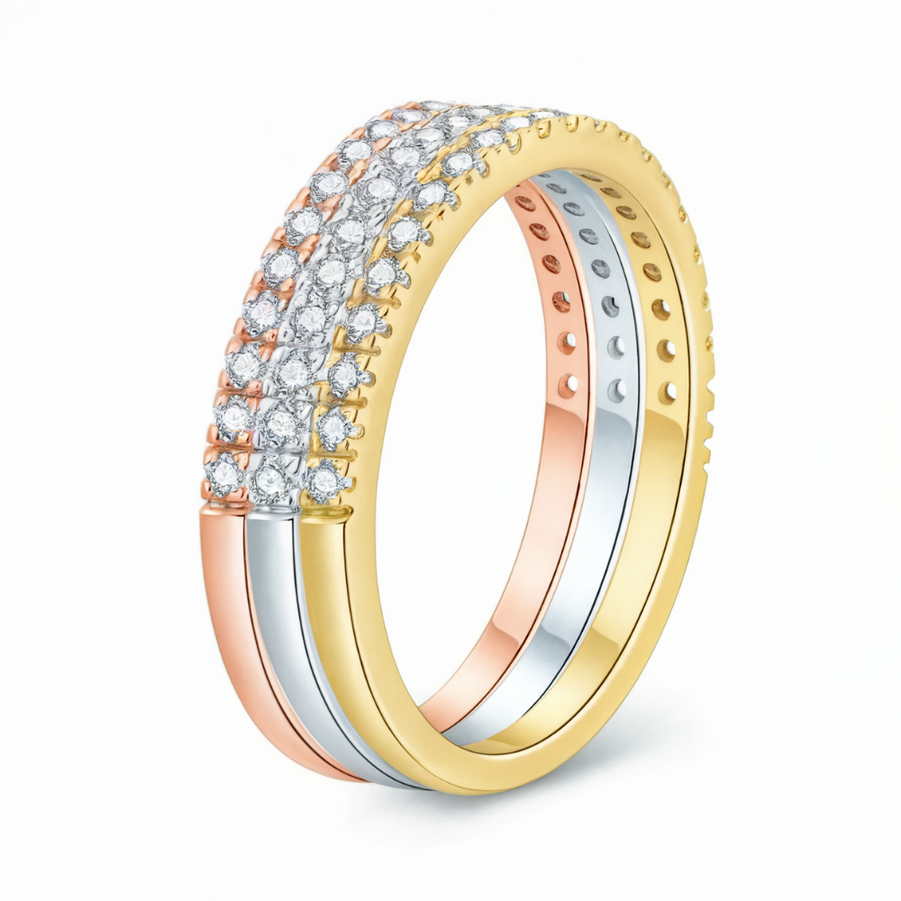 Bague d'éternité Moissanite Or Rose 1.3CT