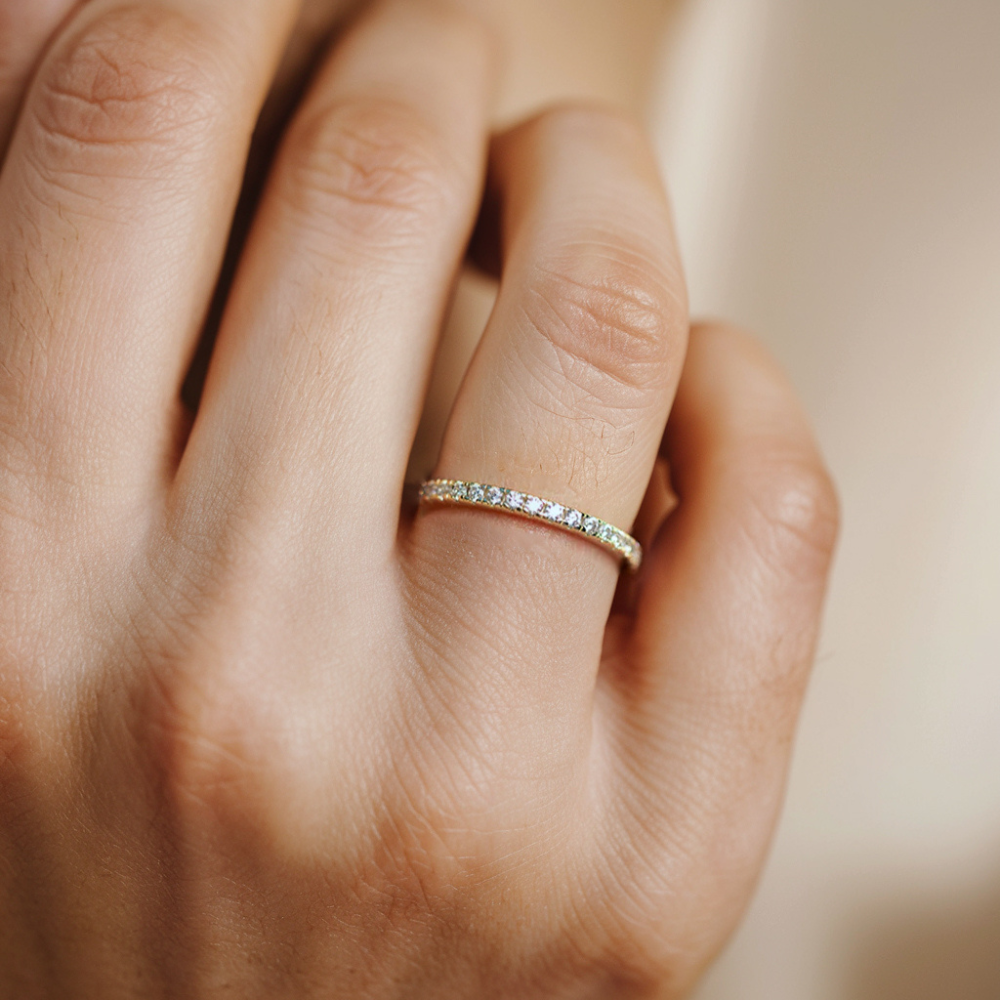 Bague d'éternité Moissanite Or Rose 1.3CT