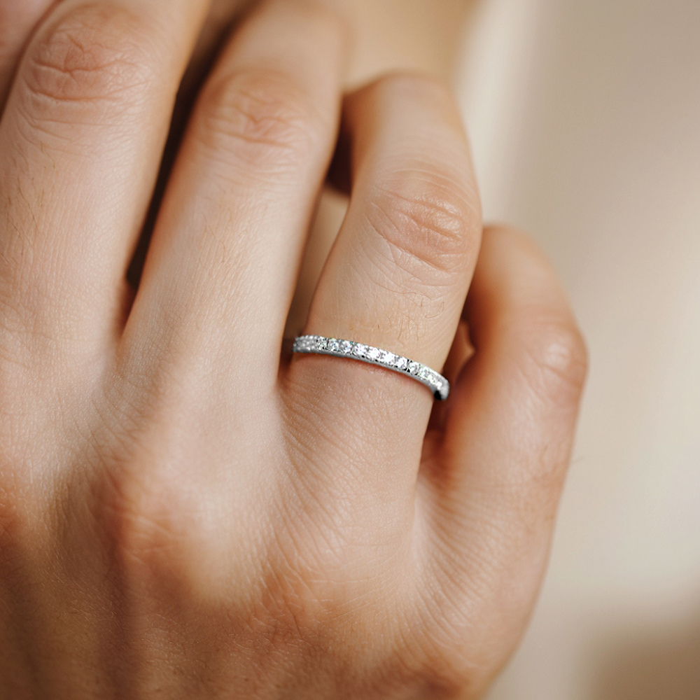 Bague d'éternité Moissanite Or Rose 1.3CT