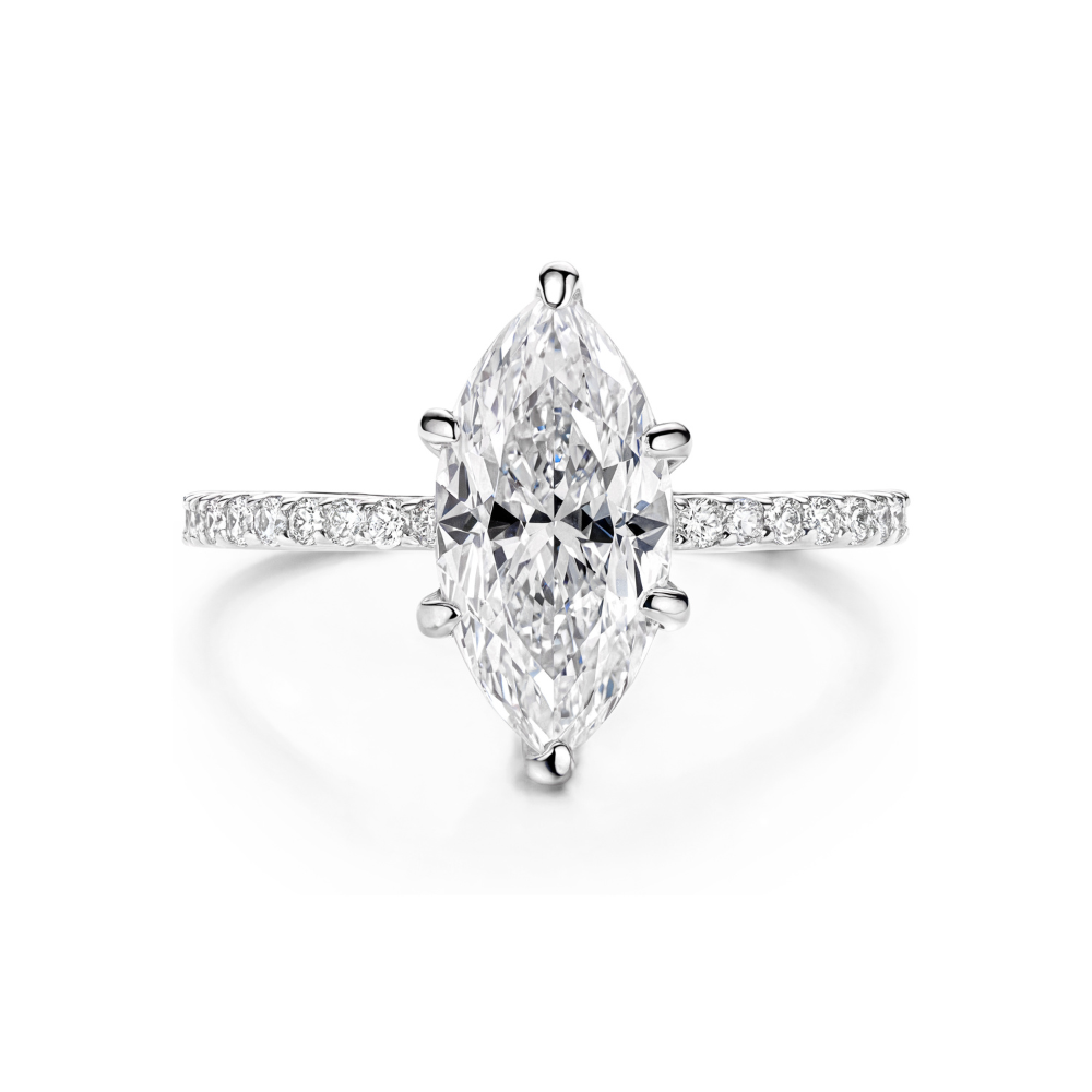 Bague éternité marquise moissanite 6 griffes