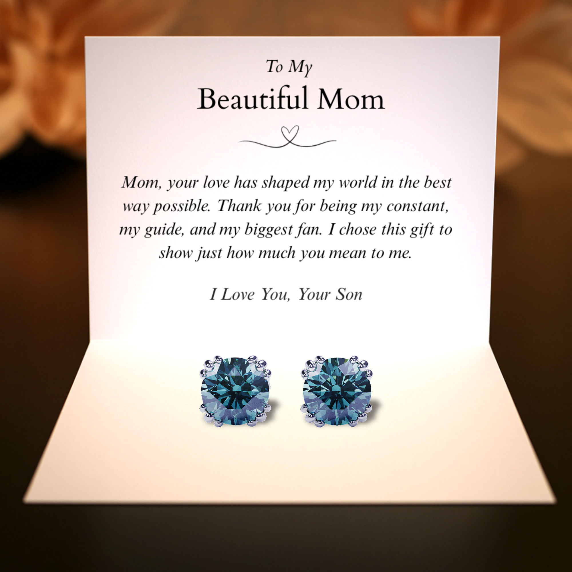 To My Beautiful Mom, From Son | Alexandrite Earrings - S925